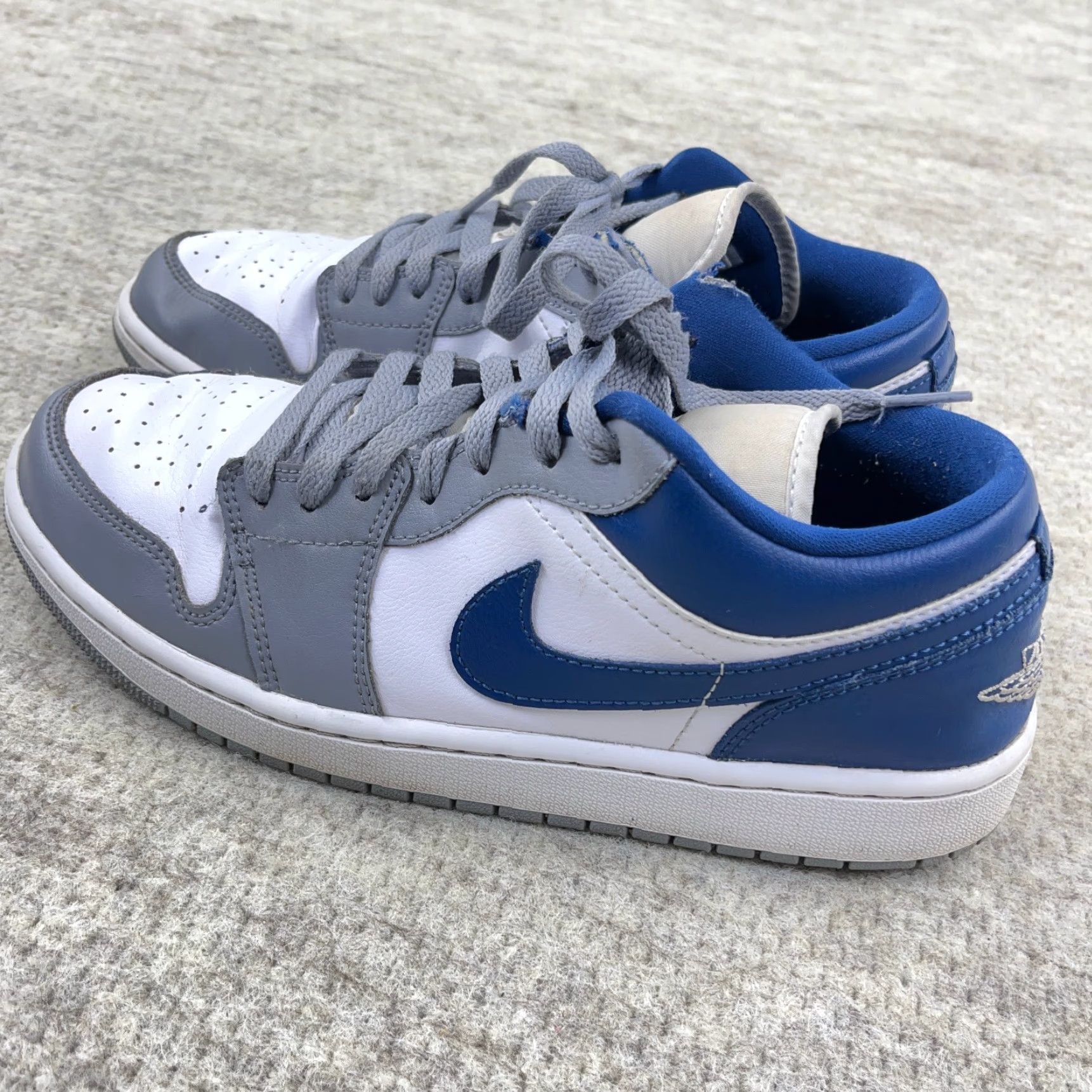 Jordan Brand Nike Air Jordan 1 Low Women’s Sneakers Size 10.5 Blue Gray Retro Casual Athletic Size US 8 / IT 38 - 2 Thumbnail