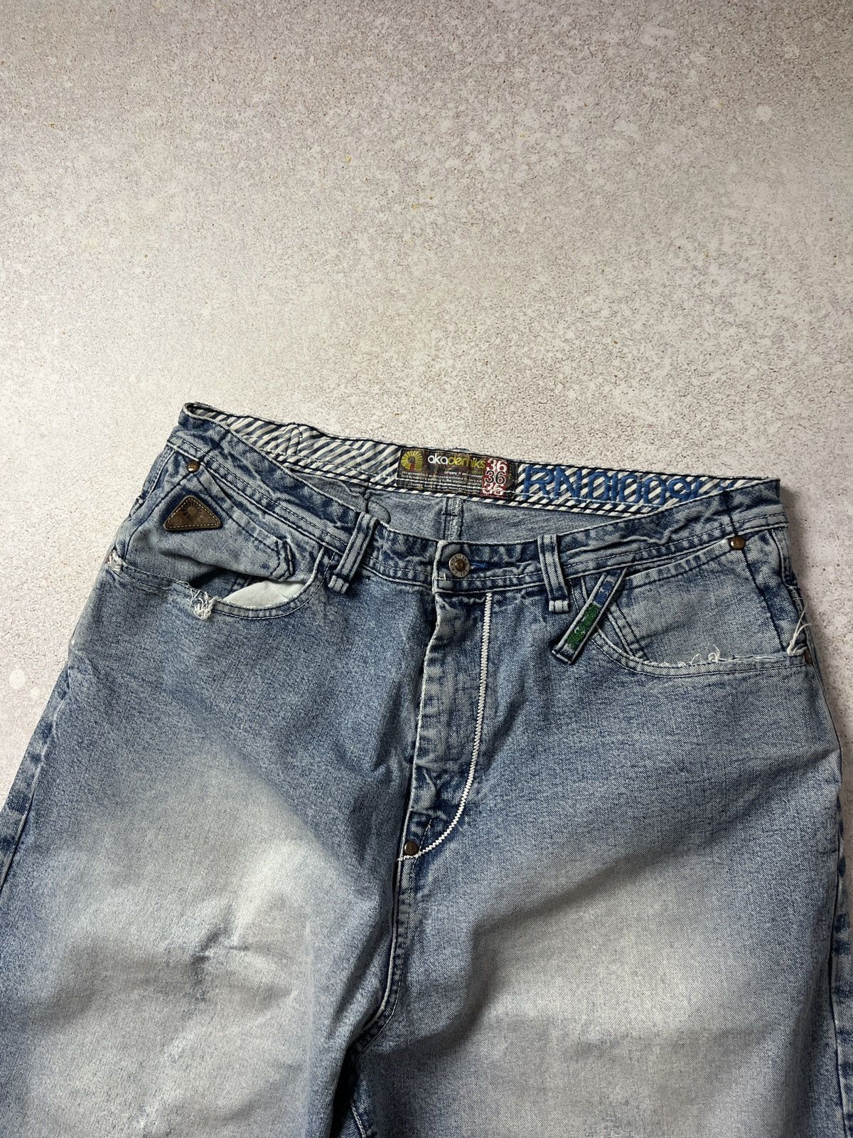 Akademiks VTG Akademiks Men’s Denim Shorts Blue Denim Hip Hop Baggy Size US 36 / EU 52 - 5 Thumbnail