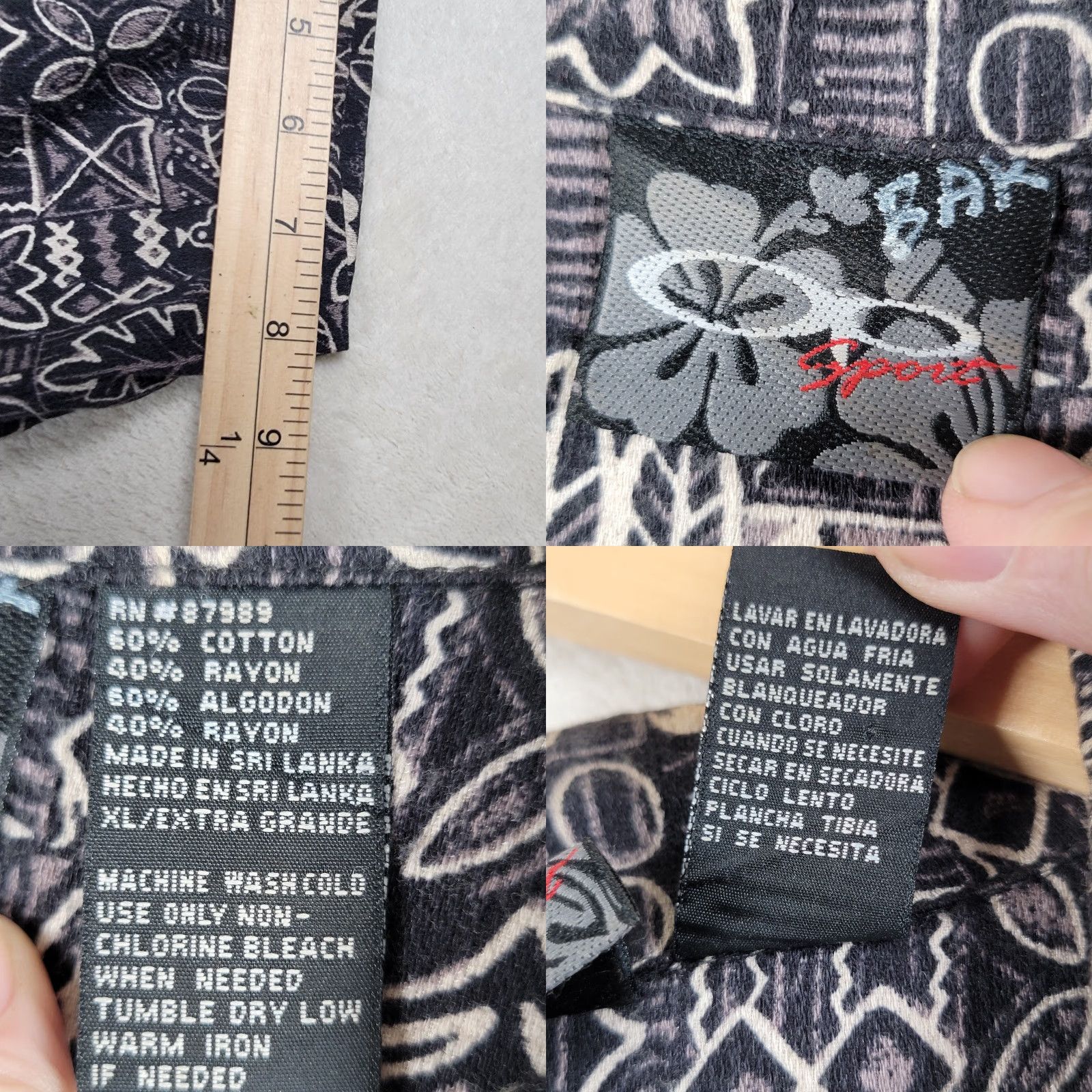 Ocean Pacific OCEAN PACIFIC Shirt Button-Up Men's XL Short Sleeve Hawaiian Tropical Black Size US XL / EU 56 / 4 - 9 Thumbnail