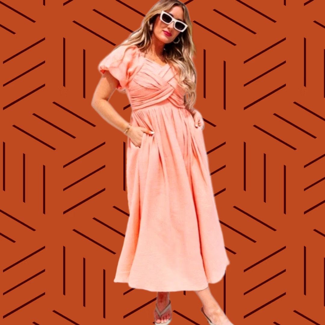 CO Ivy City Co A-Line Dress Peach Cotton Gauze Women's Size 8"} Size M / US 6-8 / IT 42-44 - 1 Thumbnail