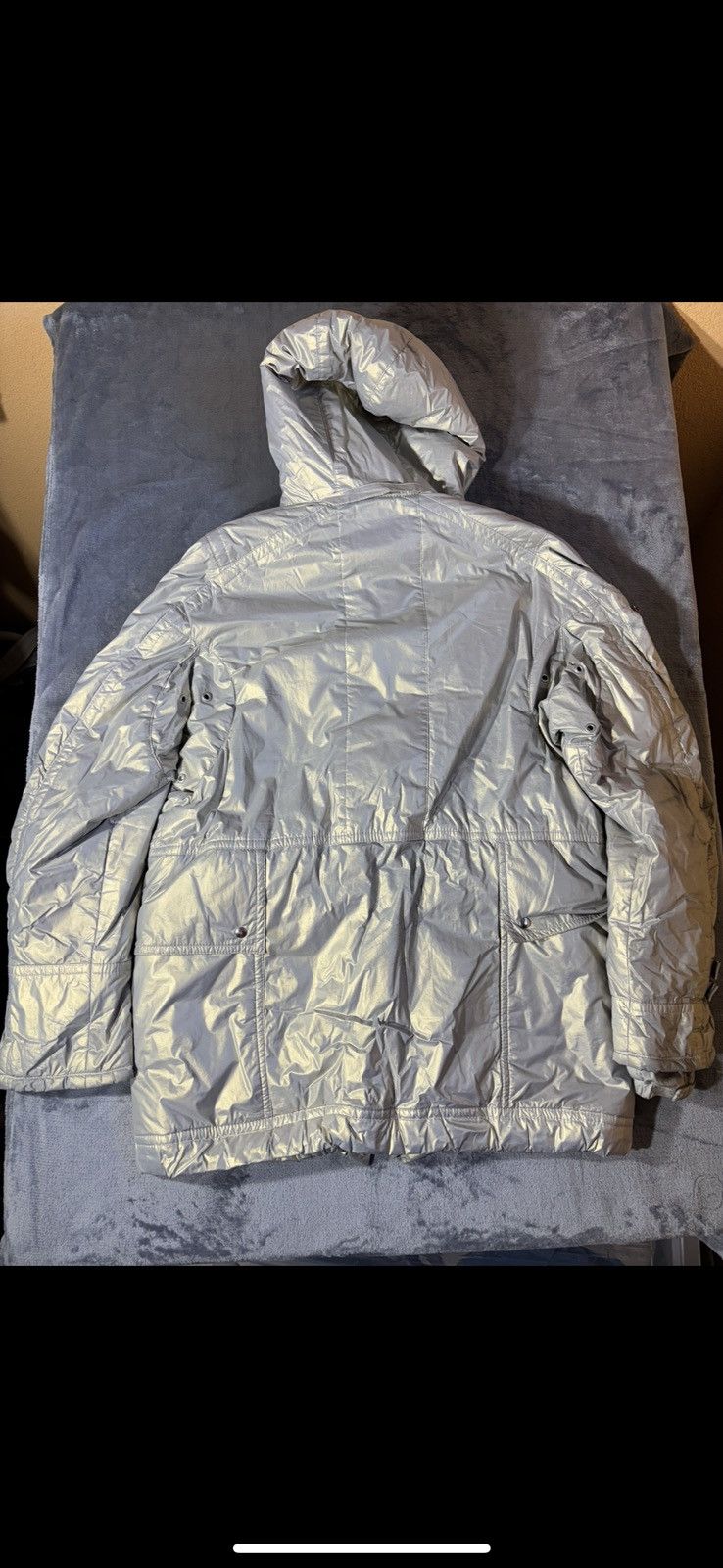Prada Prada Silver Astro Moto Puffer Coat Size US M / EU 48-50 / 2 - 12 Thumbnail