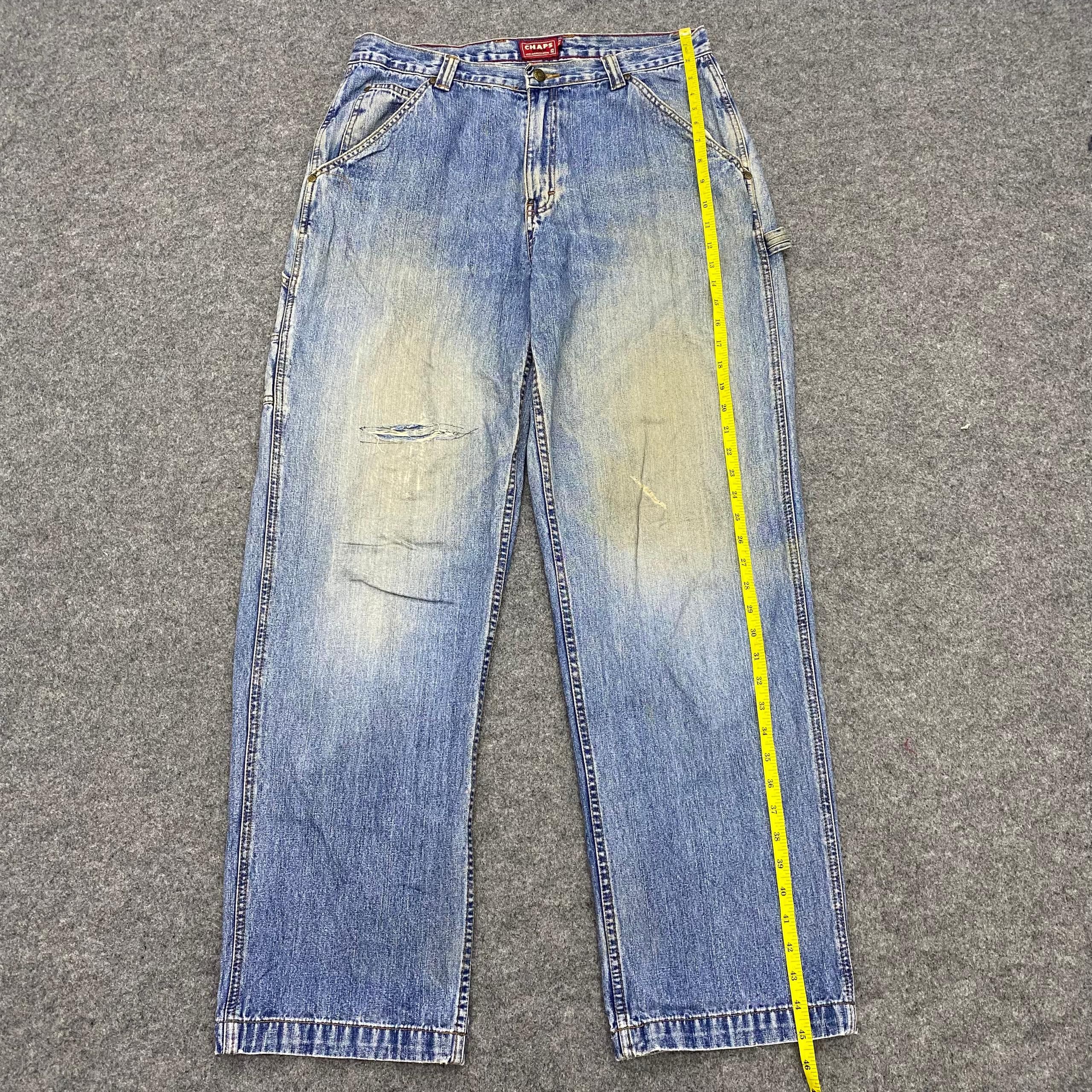 Chaps 💥Best Offer💥Vintage Chap Denim Canperter Distressed Denim Size US 34 / EU 50 - 2 Thumbnail