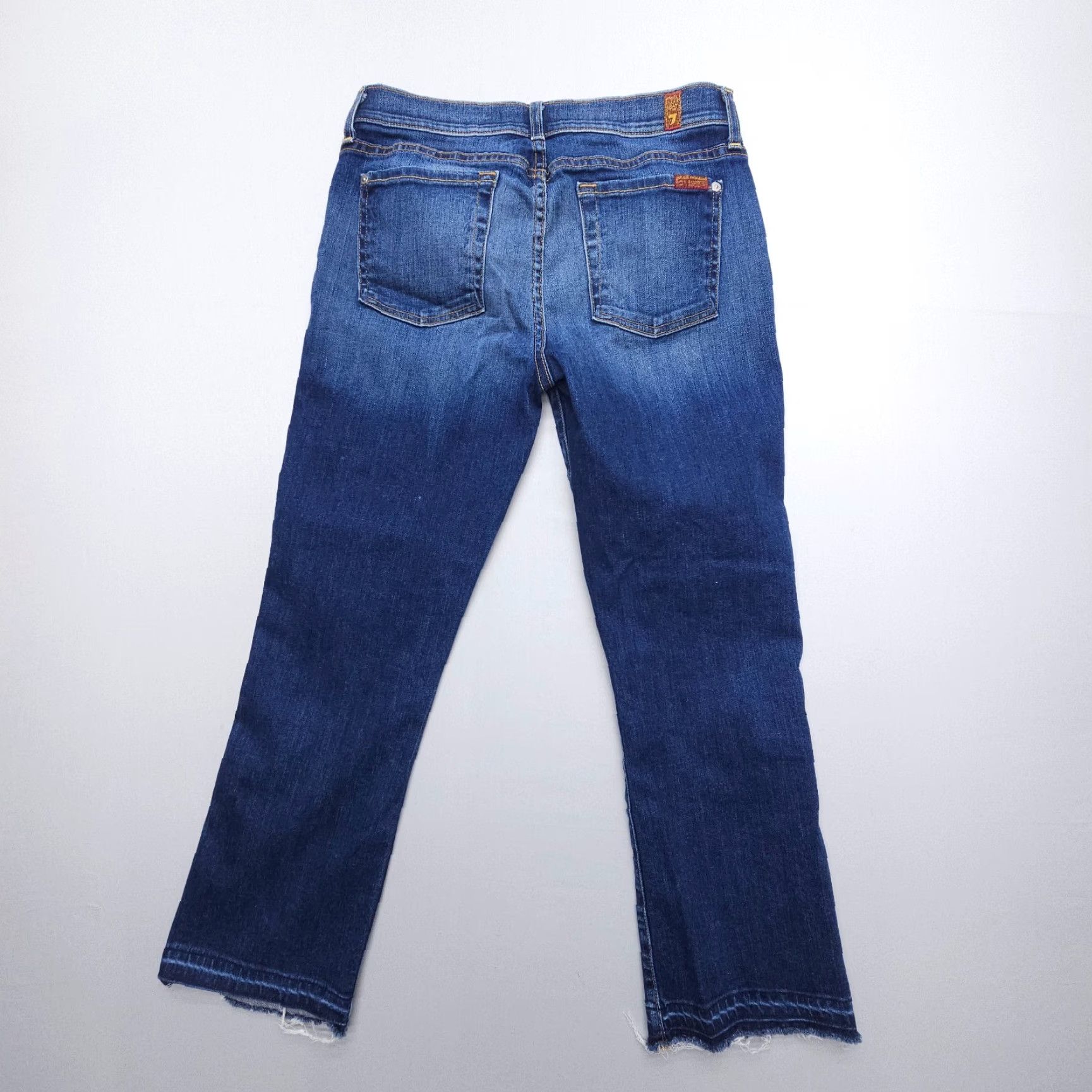 7 For All Mankind 7 For All Mankind Jeans Cropped Boot Womens 28 Dark Wash Mid Steel Blue Denim 7 For All Mankind Jeans Vintage? No Size 28" / US 6 / IT 42 - 2 Thumbnail