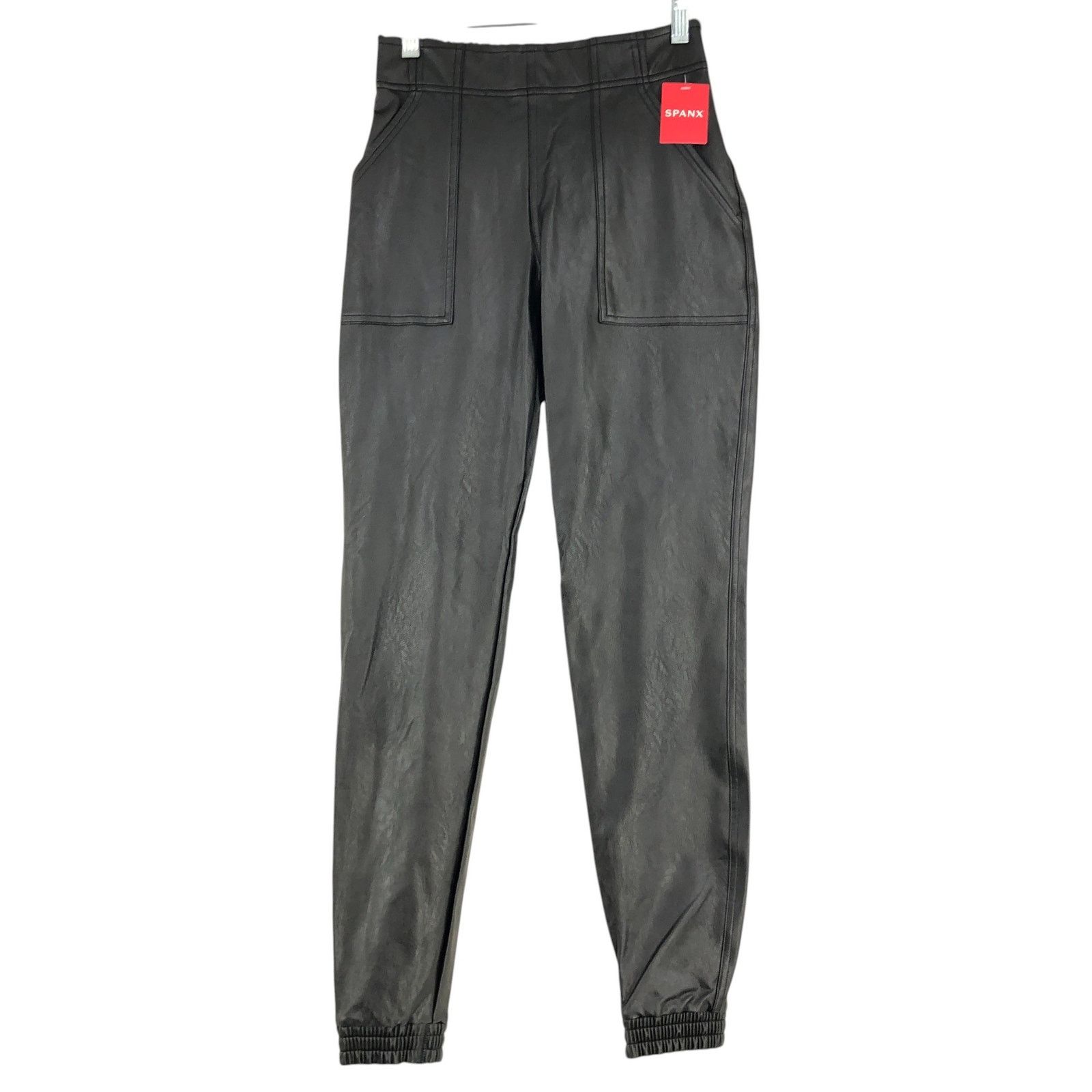 Spanx Spanx Sz XS Pants Leather Like Jogger Noir Coated BRAND NEW Size 26" / US 2 / IT 38 - 1 Thumbnail