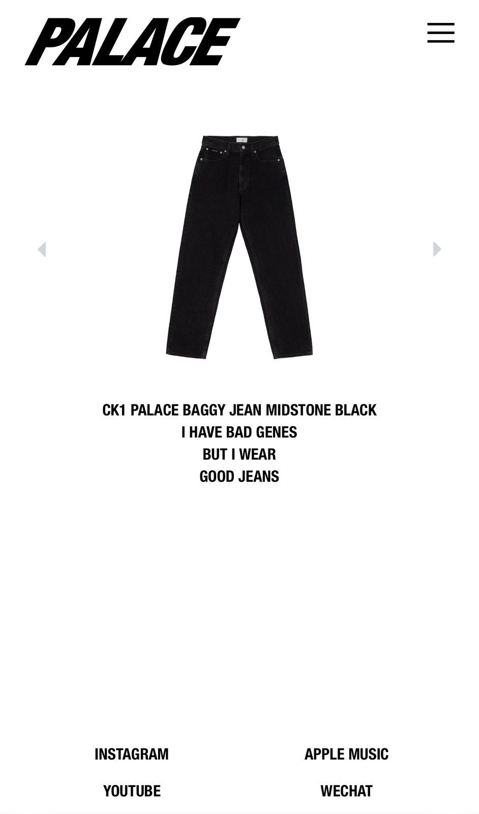 Ck 1 Palace Baggy Jean | Grailed