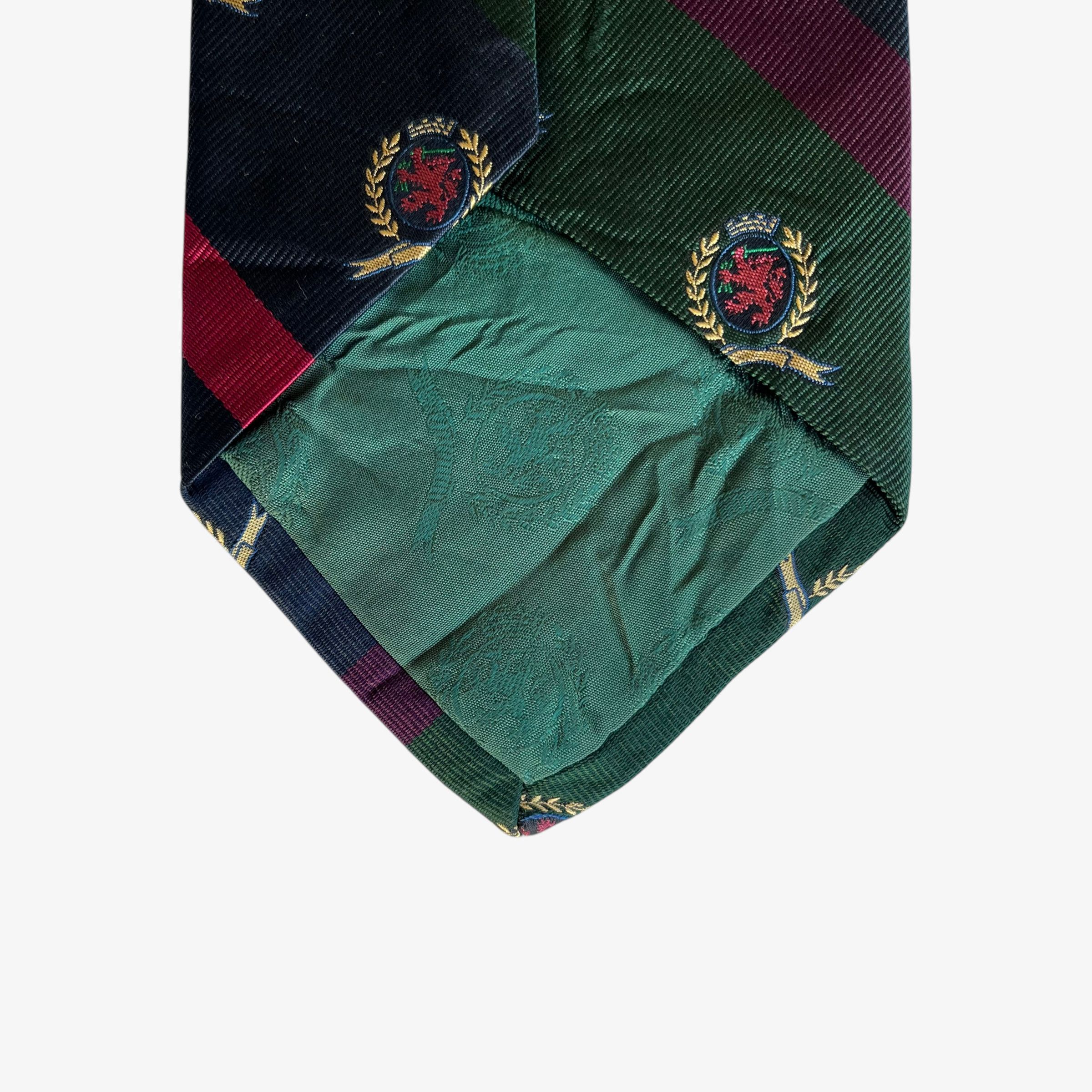 Tommy Hilfiger Vintage 90s Tommy Hilfiger Lion Striped Print Silk Tie Size ONE SIZE - 4 Thumbnail