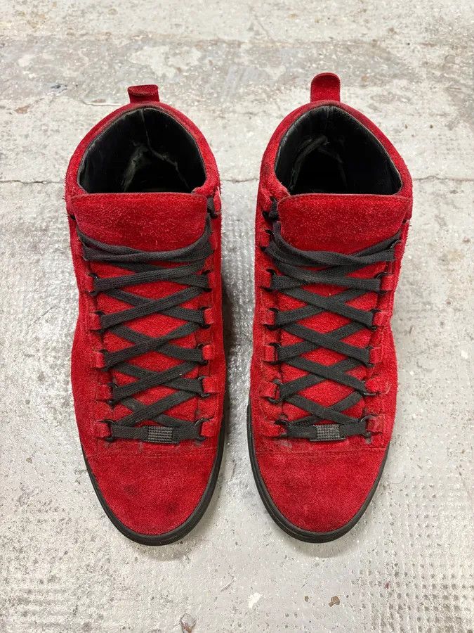 Balenciaga Balenciaga Arena Black & Red Suede Leather High Sneakers Size US 9.5 / EU 42-43 - 2 Thumbnail