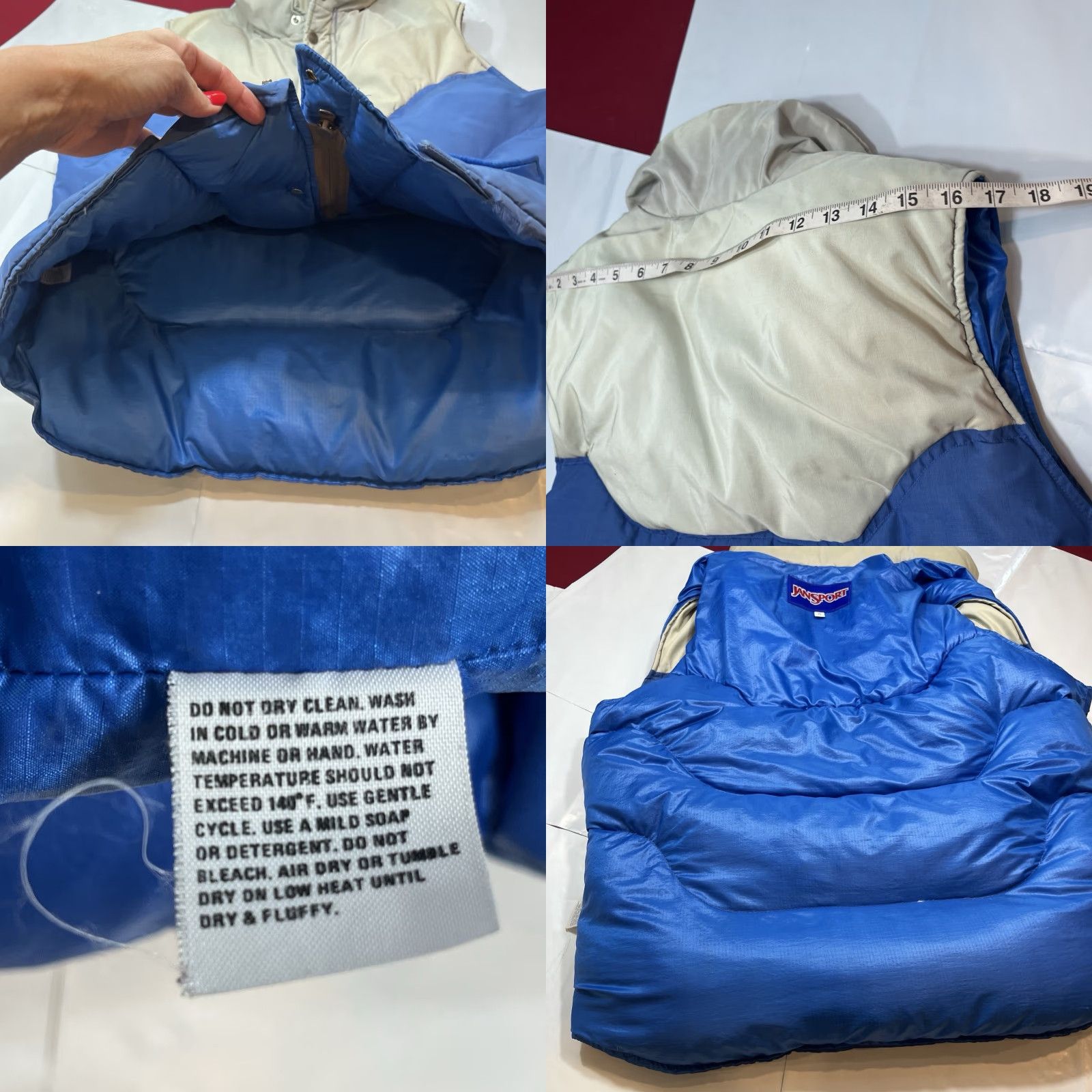 Jansport VINTAGE JANSPORT blue Gray XL Down PUFFER vest men’s XL zip Snap Up Big Pockets Shirt? Size US XL / EU 56 / 4 - 9 Thumbnail