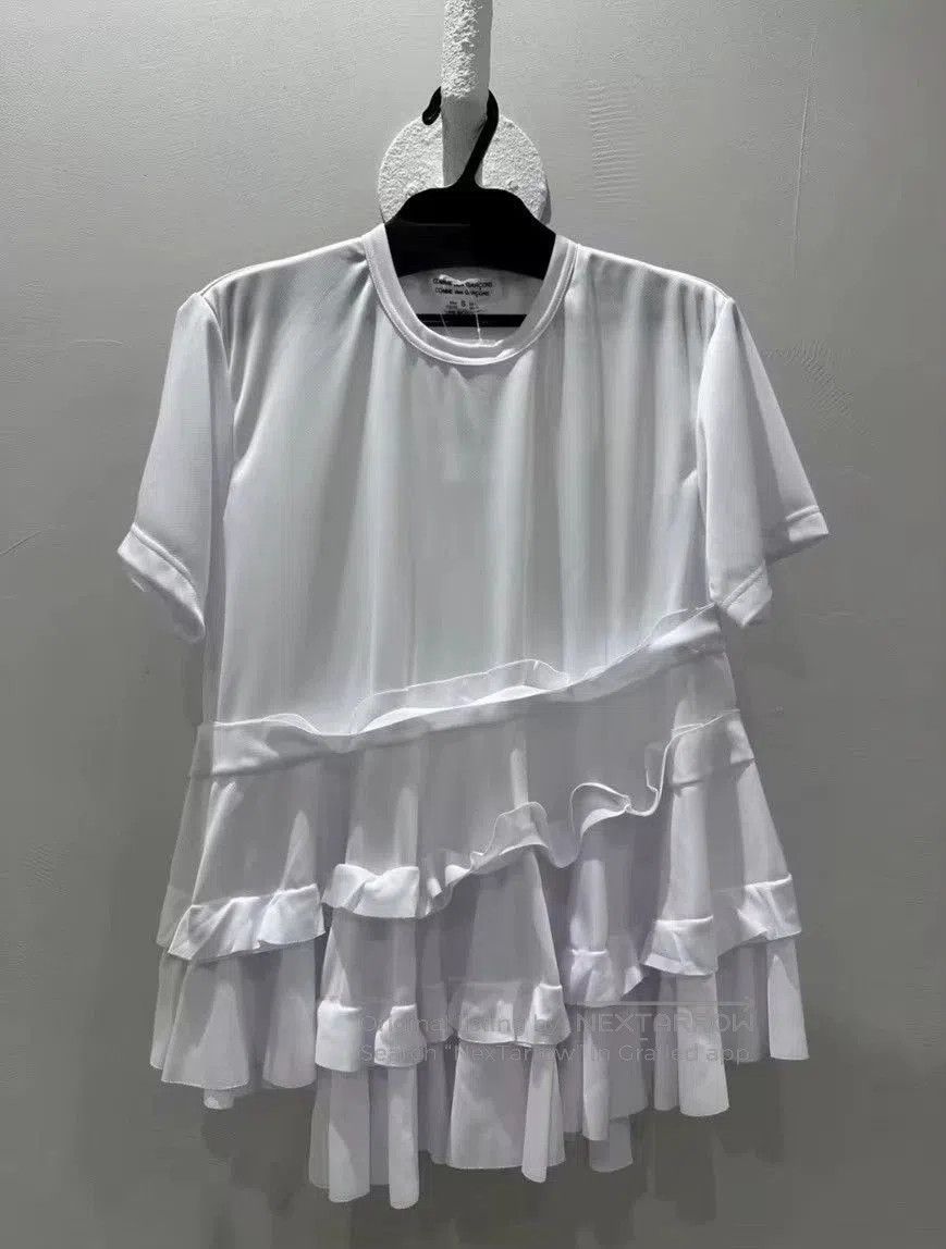 Comme des Garcons COMME des GARÇONS White Ruffled T-shirt Dress. Size US 38 / EU 54 - 8 Thumbnail