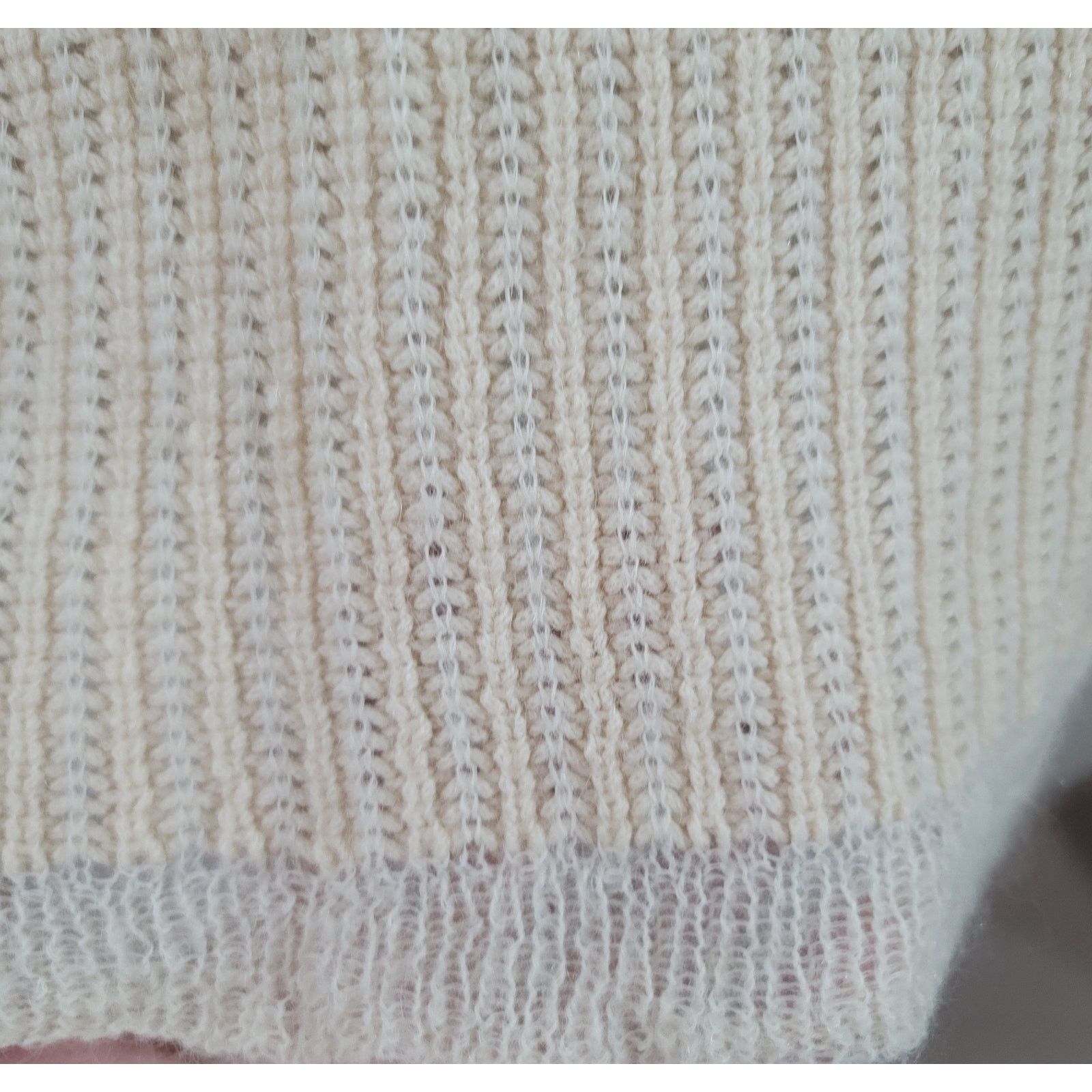 Ann Taylor Ann Taylor Cream Cowl Neck Knitted Wool Mohair Sweater M Size M / US 6-8 / IT 42-44 - 5 Thumbnail