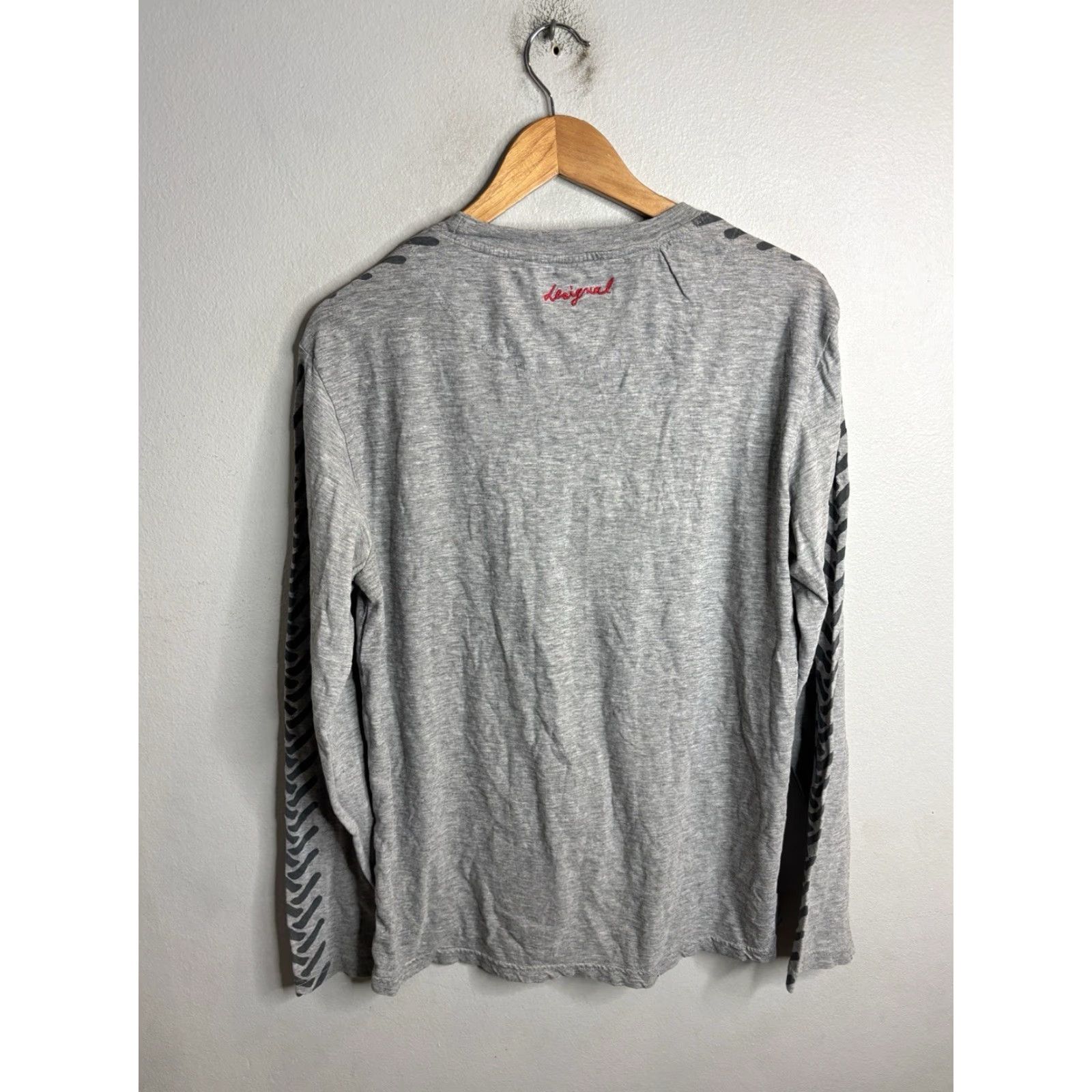 Desigual Desigual Shirt Mens L Gray Graphic Long Sleeve Y2K Print Cotton Size US L / EU 52-54 / 3 - 5 Thumbnail