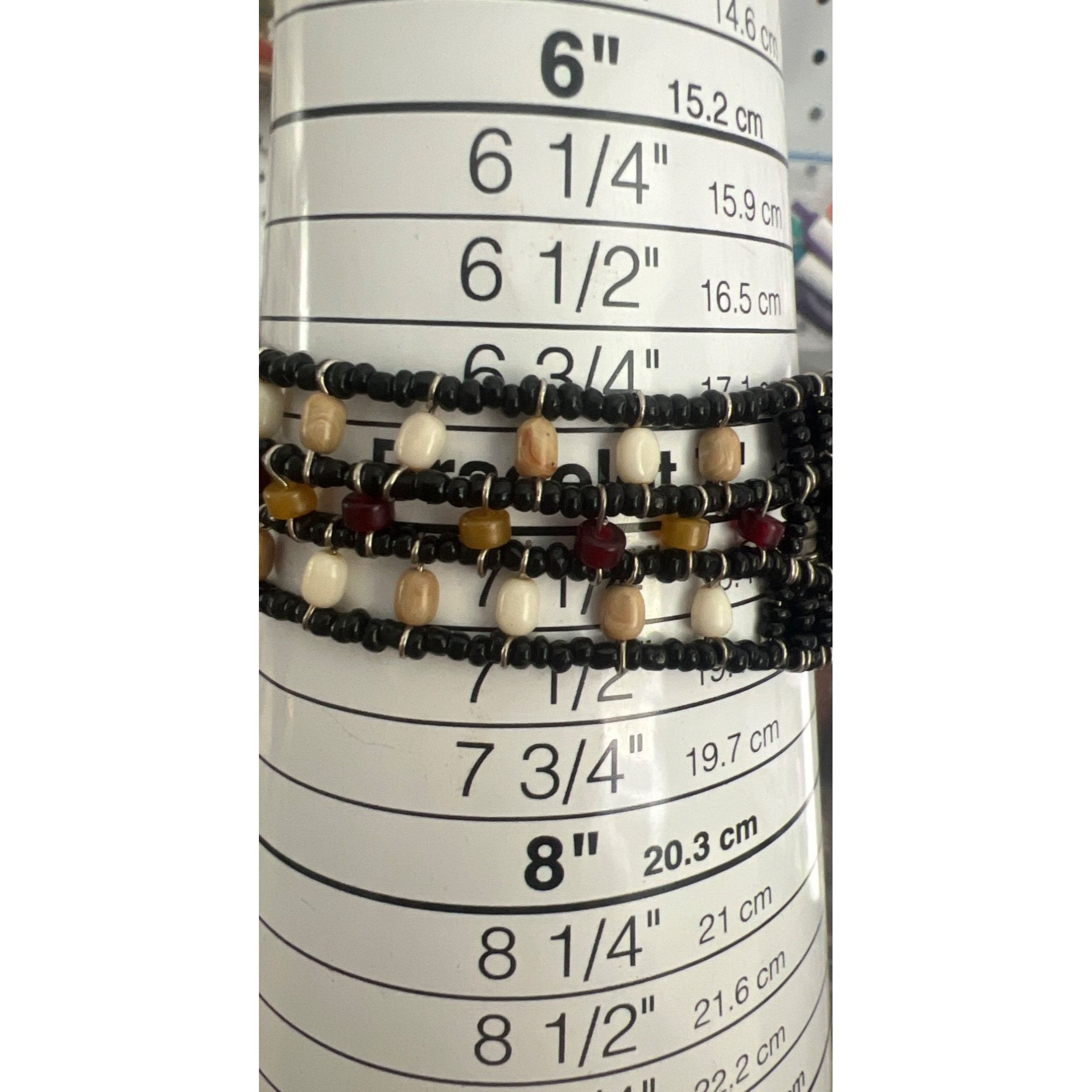 Other Bohemian Multi-Strand Beaded Bracelet Seed Bead Cuff Black B Size ONE SIZE - 5 Thumbnail