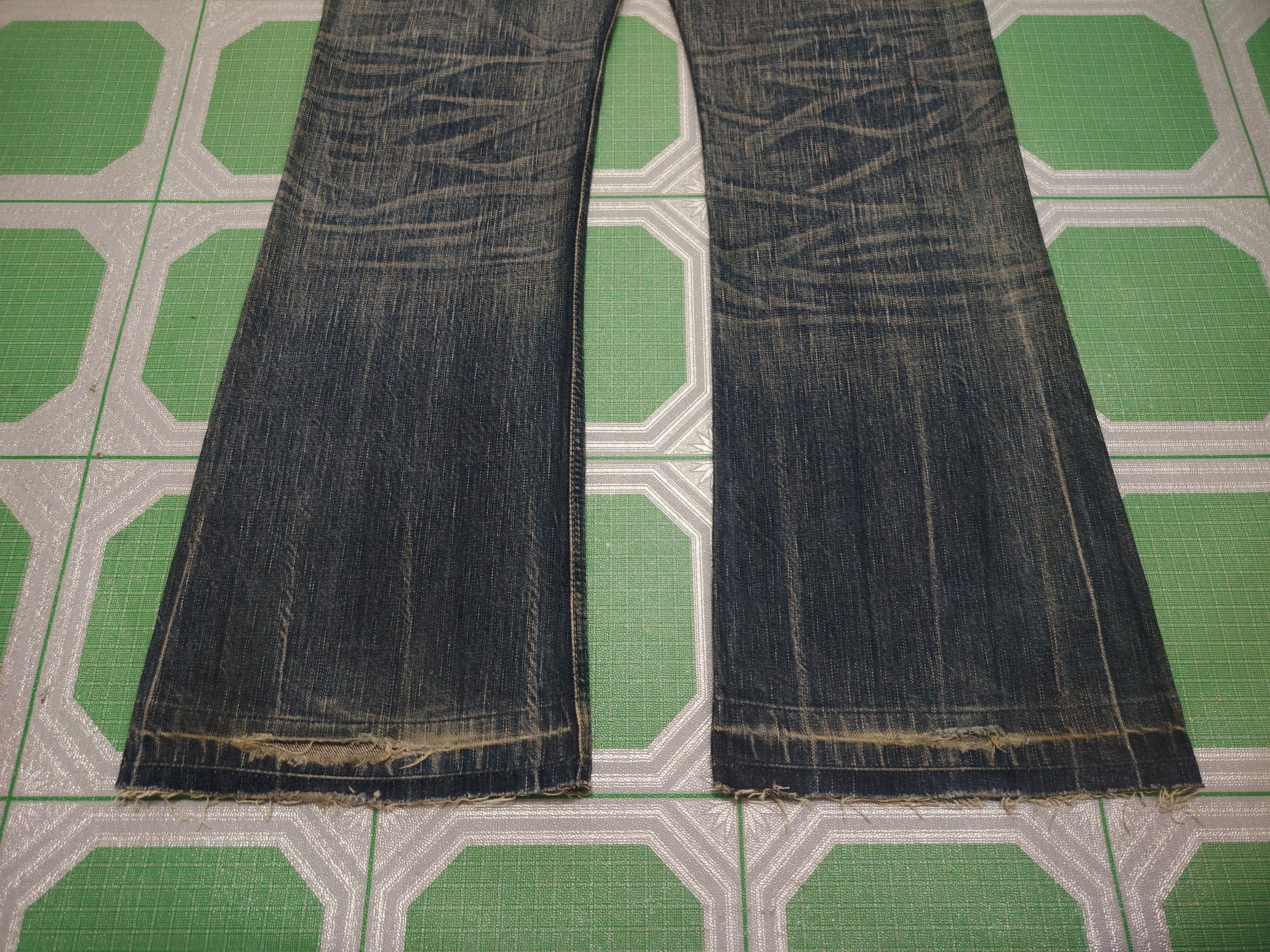If Six Was Nine Japanese Edwin 503 Blue Trip Flare Jeans Distressed Jeans Size US 31 - 19 Thumbnail
