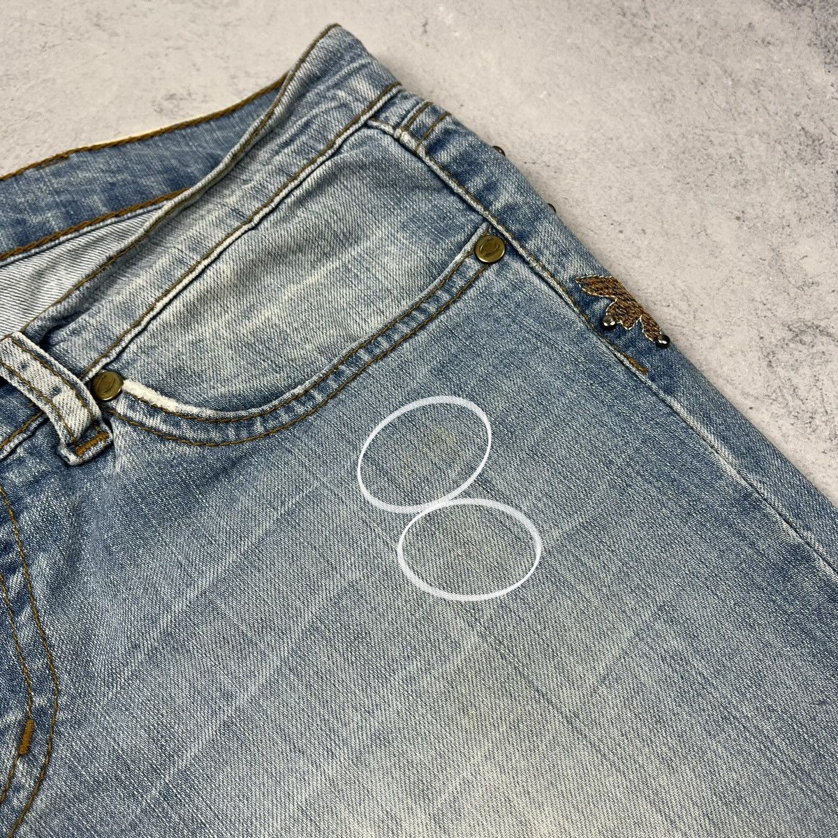 Roberto Cavalli Just Cavalli by Roberto Cavalli embroidered dragon y2k jeans Size 28" / US 6 / IT 42 - 15 Thumbnail