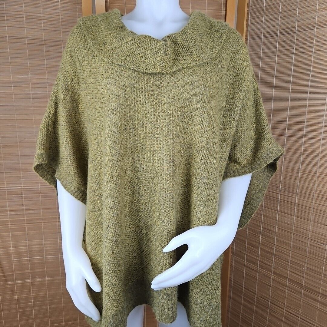 Eileen Fisher Eileen Fisher Poncho Womens XL Green Cashmere Mohair Cowl Ne Size XL / US 12-14 / IT 48-50 - 3 Thumbnail