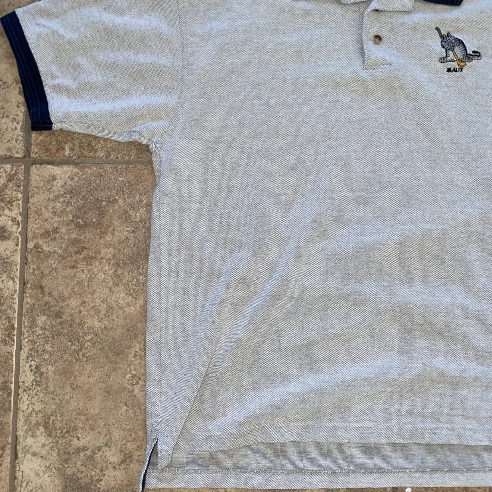 Vintage VTG B Klibin Cats 100% Cotton Polo Golf Shirt Mens Size L Gray Polo Men's L Cat Golf Shirt Size US L / EU 52-54 / 3 - 3 Thumbnail