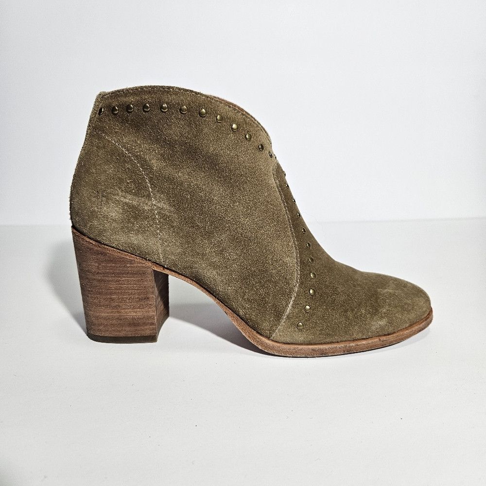 Frye FRYE Tan Suede Studded Nora Side Zip Booties Size US 6 / IT 36 - 3 Thumbnail