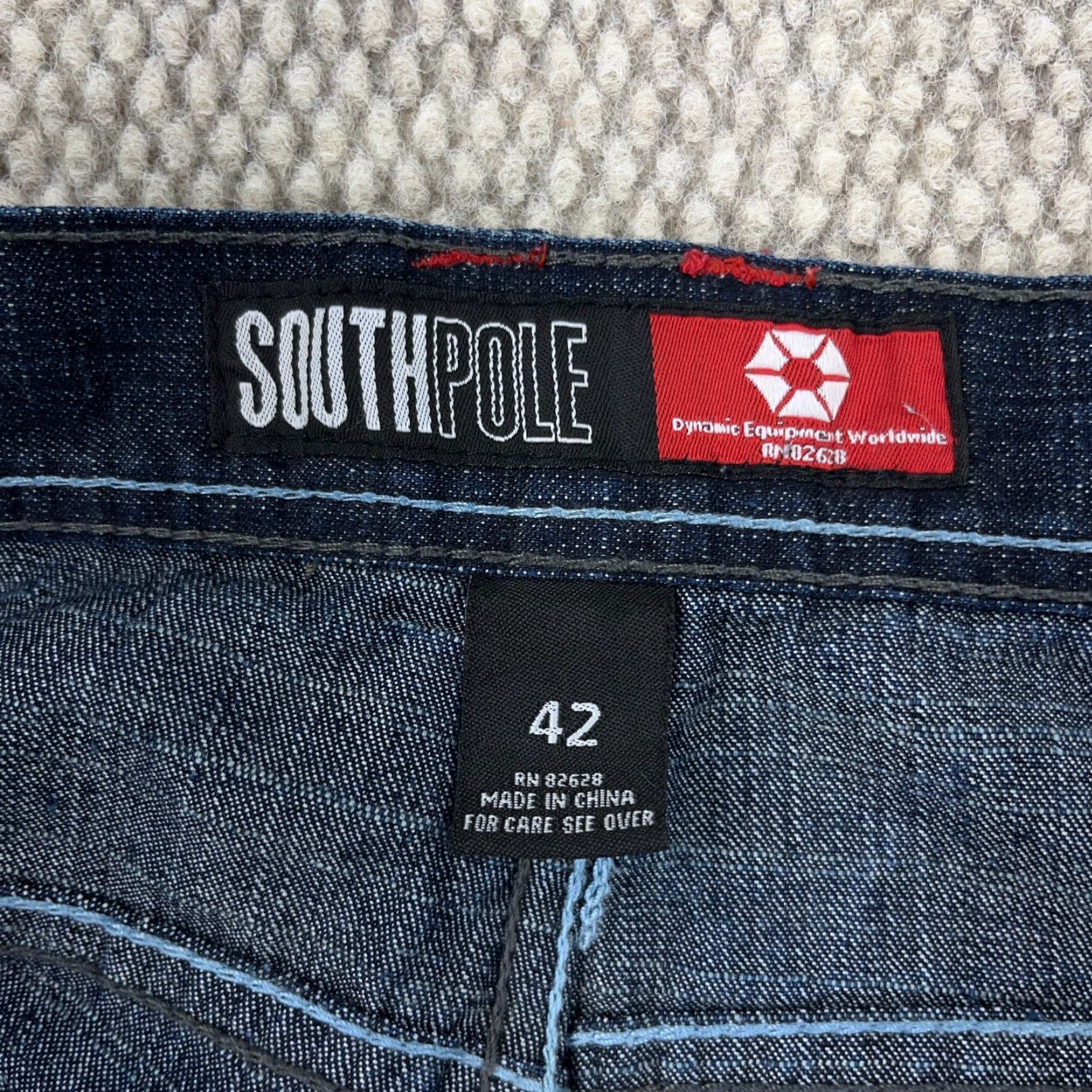 Southpole VINTAGE South Pole Jeans Men's 42x33 Baggy Wide-Leg Dark Wash 90s Hip Hop 5-Pocket Denim Blue Mens Size 42 Regular Waist Mens Size US 42 / EU 58 - 5 Thumbnail