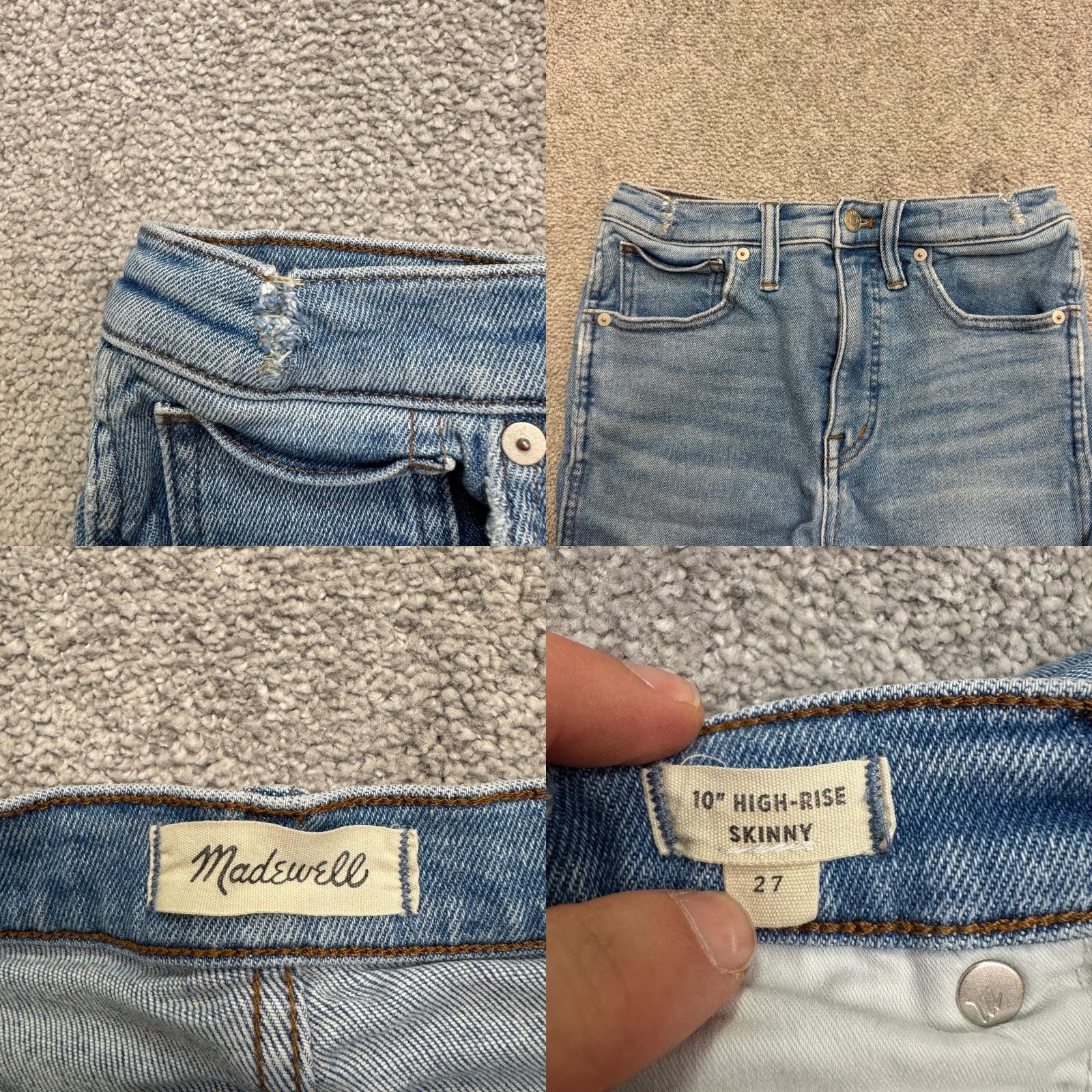 Madewell Madewell Jeans Women 27 Skinny 10" High Rise Light Blue Denim 28in Inseam Size 27" / US 4 / IT 40 - 8 Thumbnail