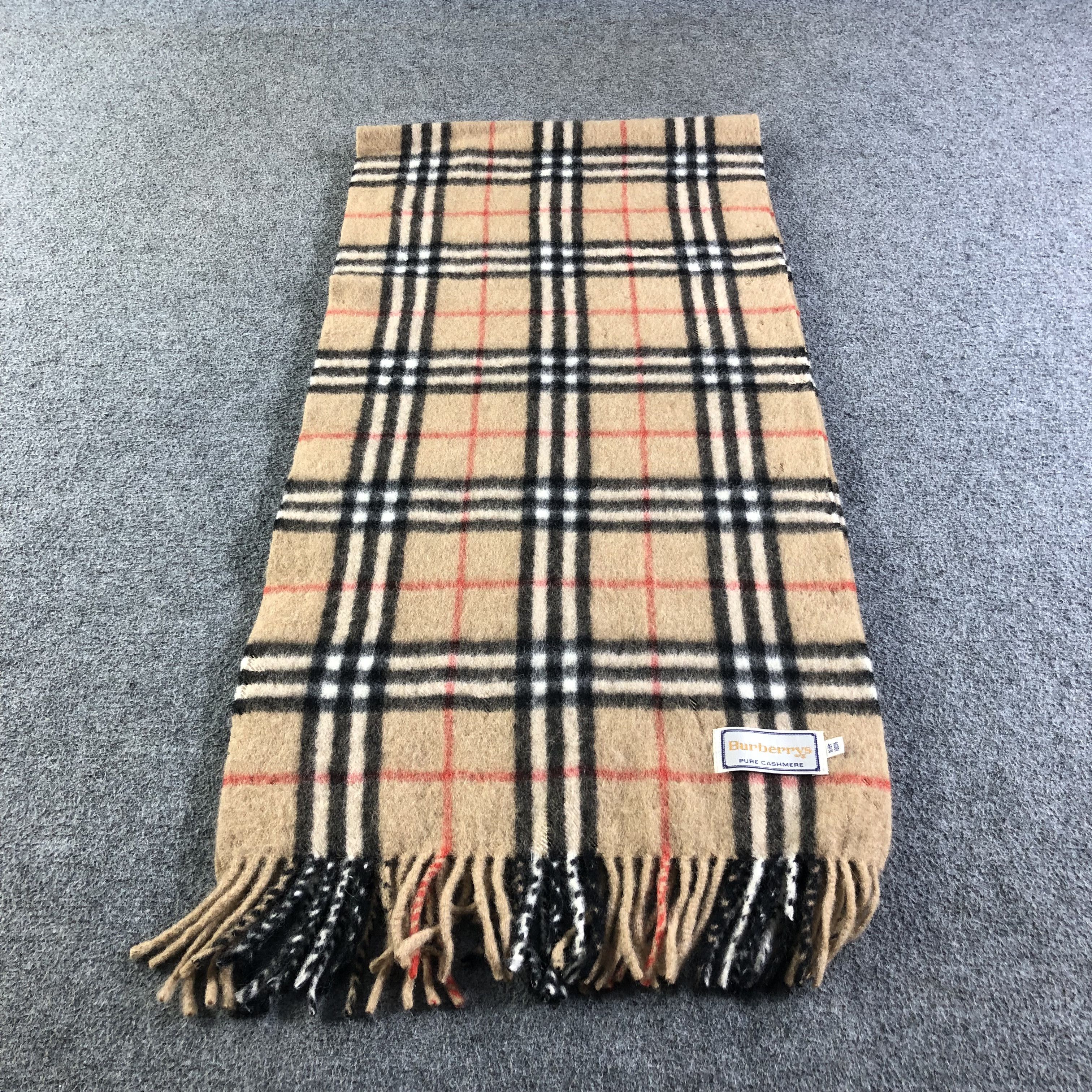 Burberry Burberrys Tan Nova Check Scarf Muffler Wool V2608 Size ONE SIZE - 2 Thumbnail