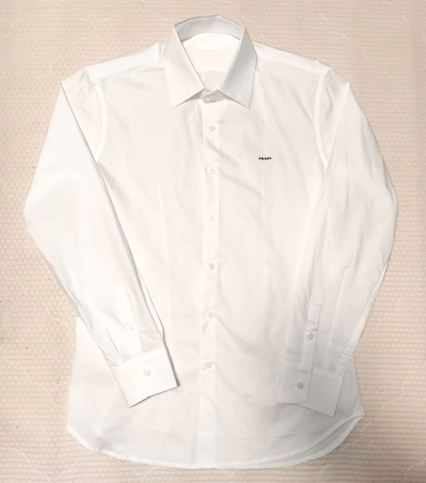 Prada rubberized logo long-sleeve shirt