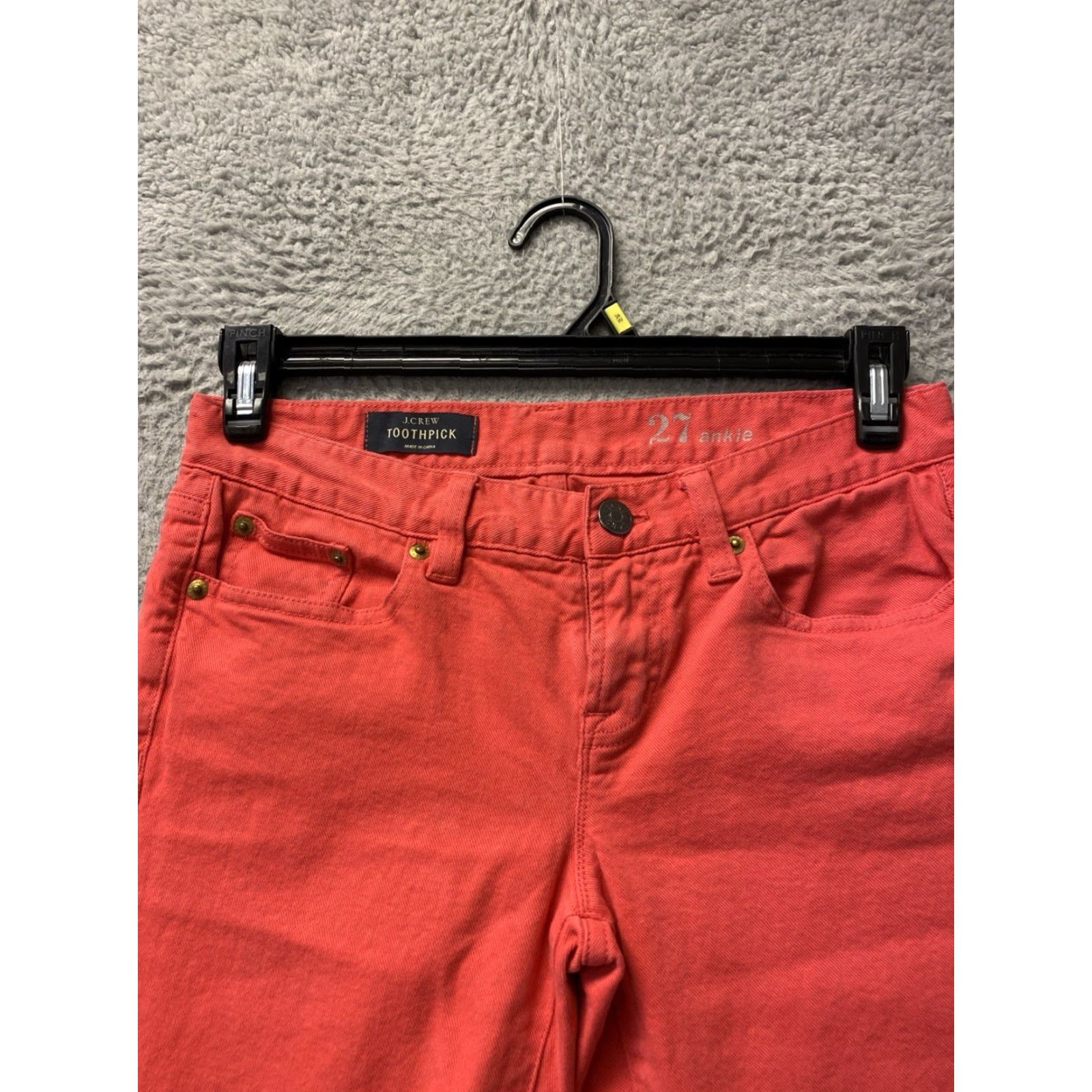 Denime J Crew Jeans Women’s Denim 30x27 Slim 5-Pocket Zip Bright Magenta Cotton Size 30" / US 8 / IT 44 - 2 Thumbnail