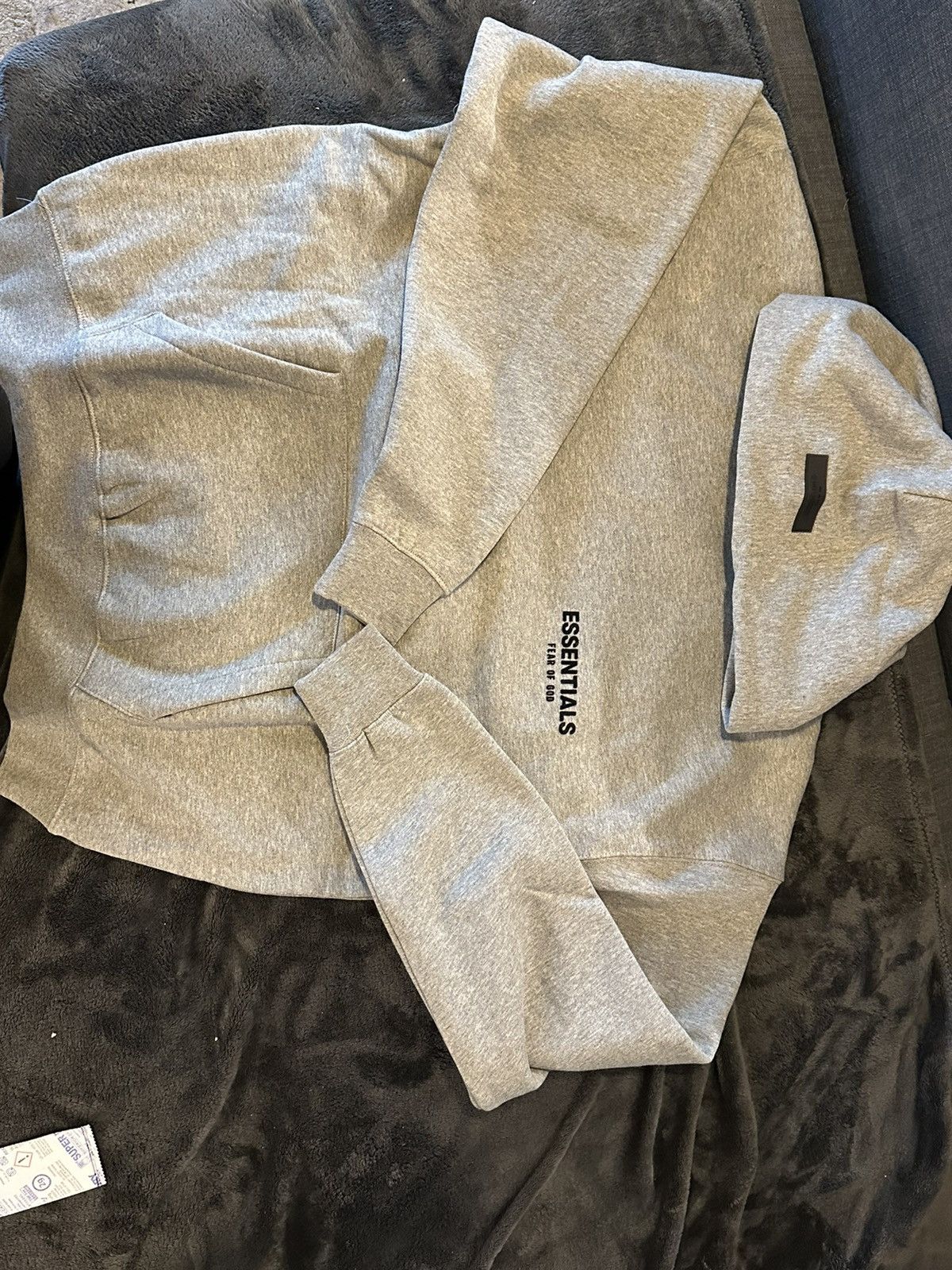 Pacsun Fear of God Essentials Hoodie Fw22 Dark Oatmeal | Grailed