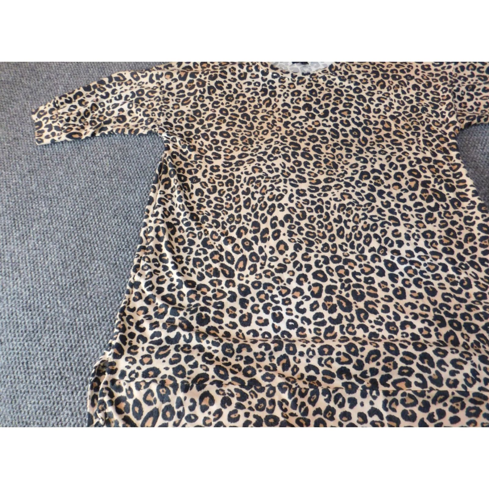 Vintage Simply Vera Vera Wang dress Short Brown animal print A-Line stretch Sundress L Women Casual Work Vintage: No Size L / US 10 / IT 46 - 3 Thumbnail