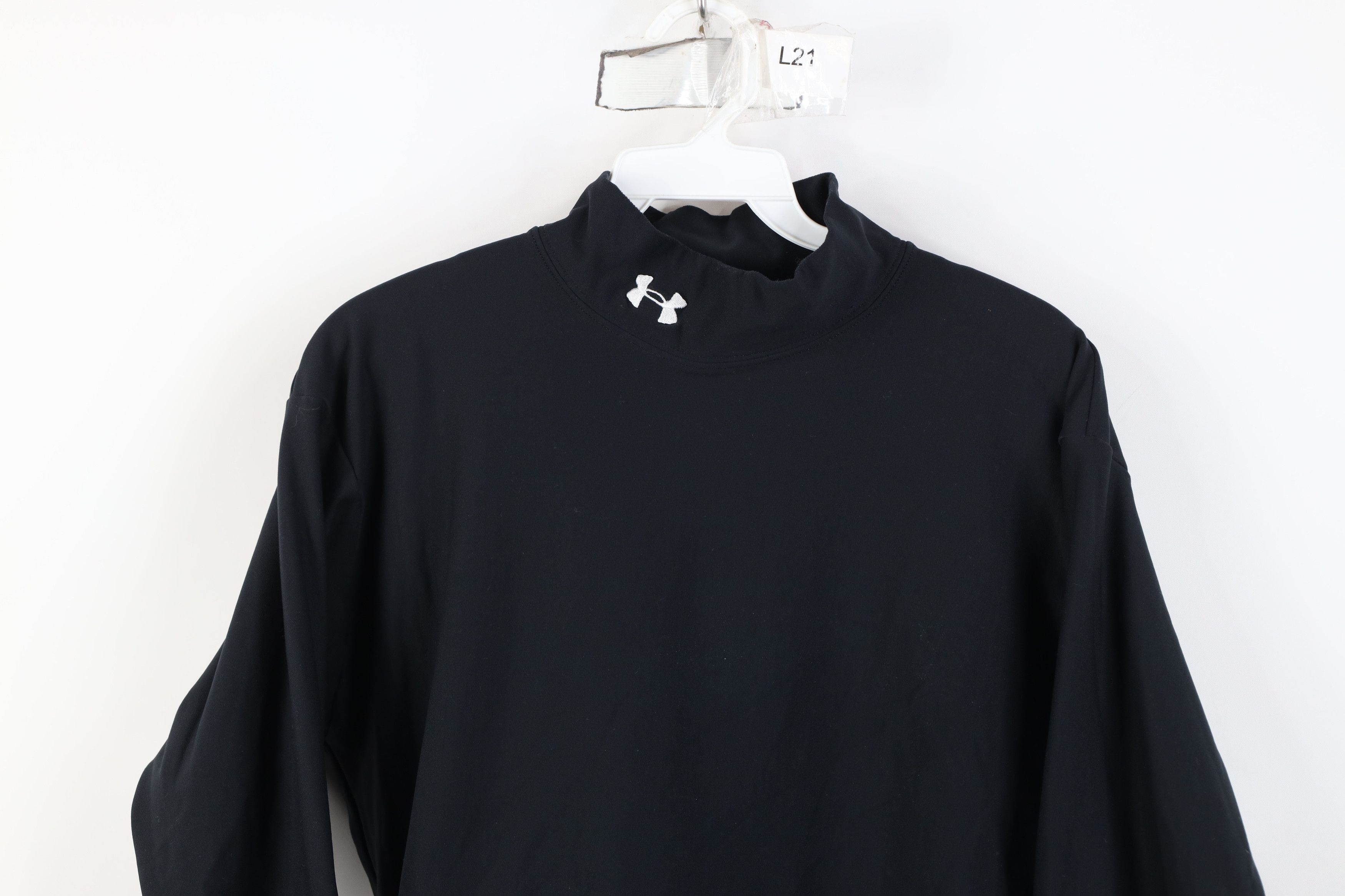 Under Armour Vintage Under Armour Compression Mock Neck T-Shirt Black USA Size US XL / EU 56 / 4 - 2 Thumbnail