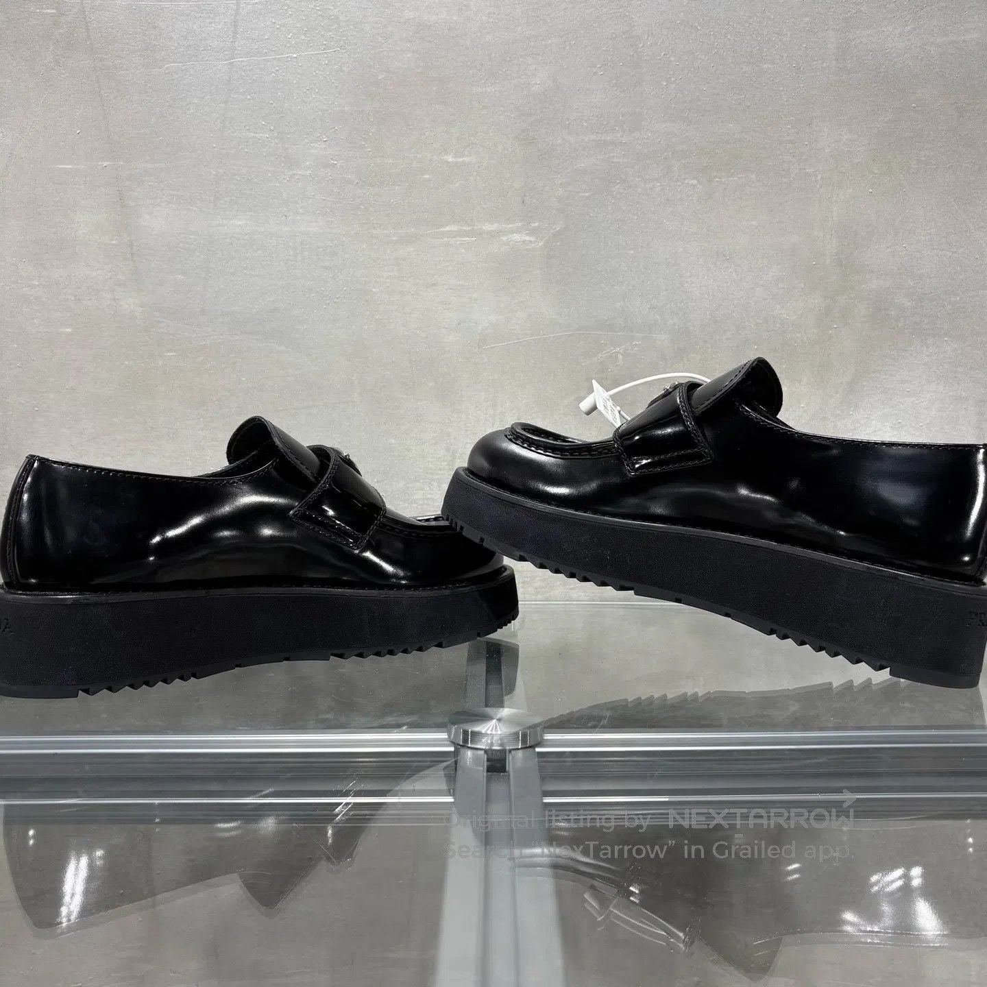 Prada Prada Delta-shaped logo; thin-soled small leather shoes Size US 8 / IT 38 - 5 Thumbnail