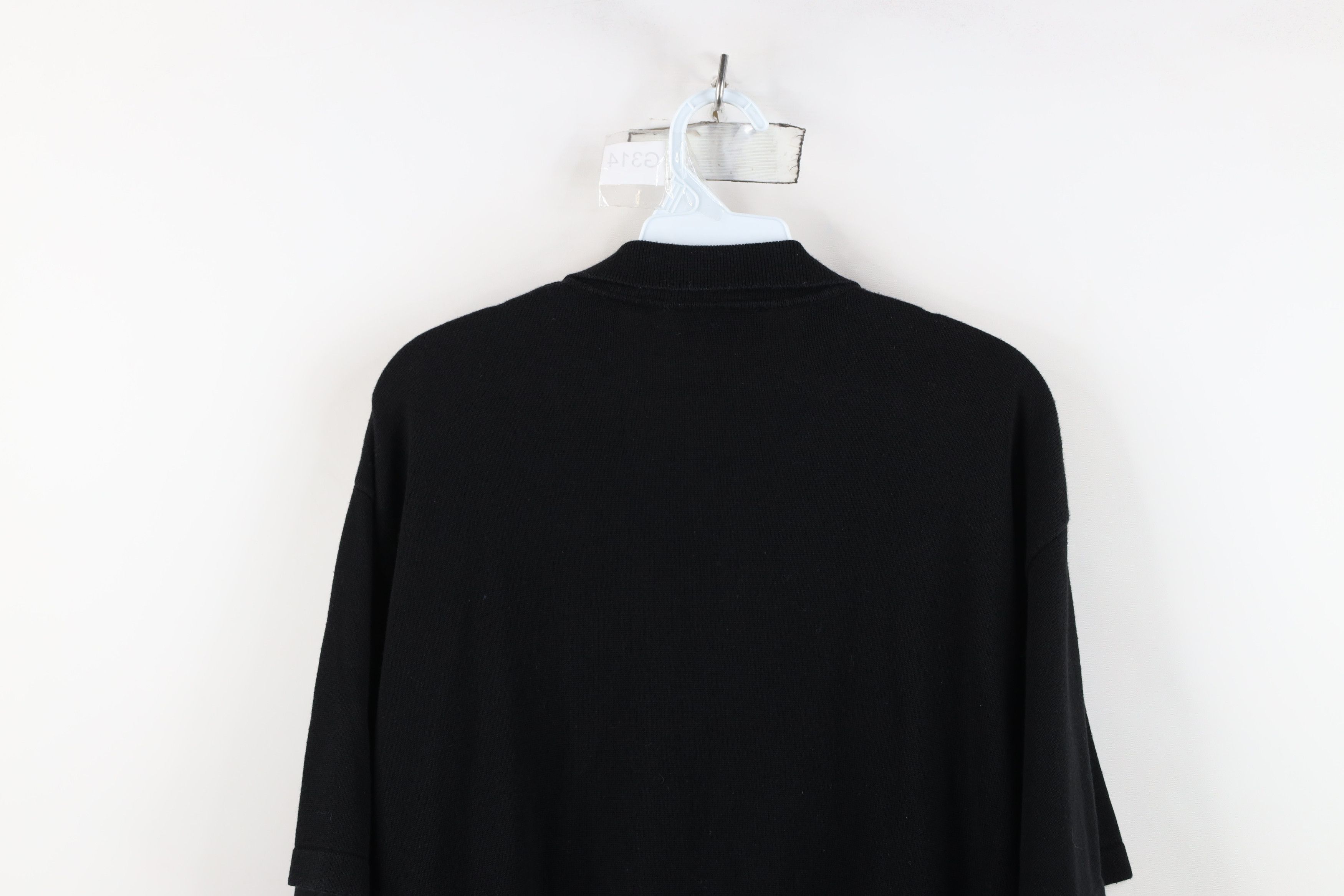 Vintage Vintage 90s Streetwear Blank Cable Knit Collared Polo Black Size US L / EU 52-54 / 3 - 12 Thumbnail