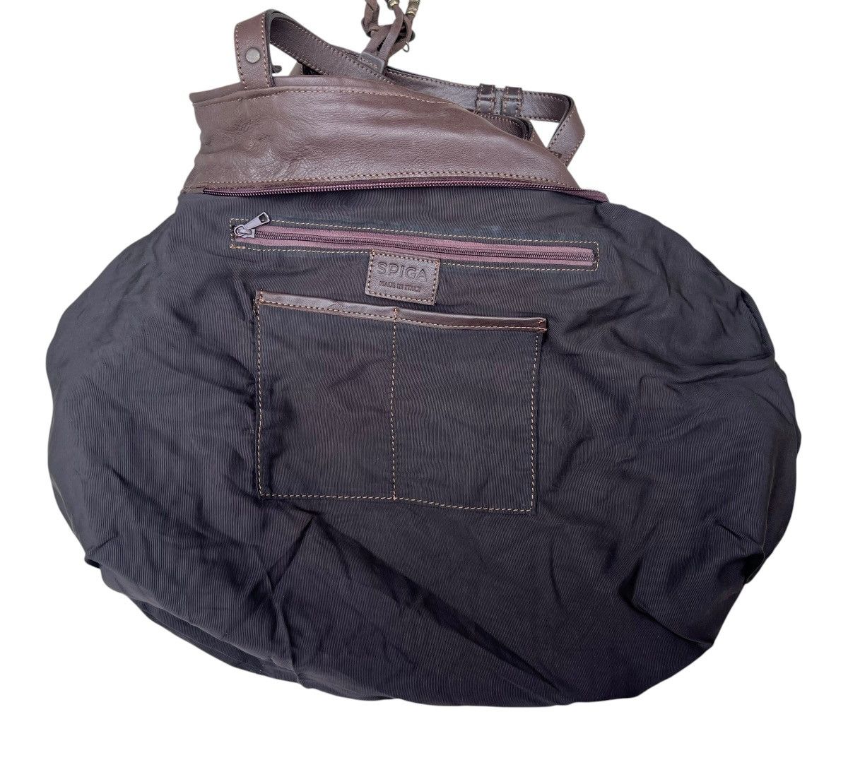 Leather Vintage SPIGA Italy Patina Brown Leather Bag Size ONE SIZE - 14 Thumbnail