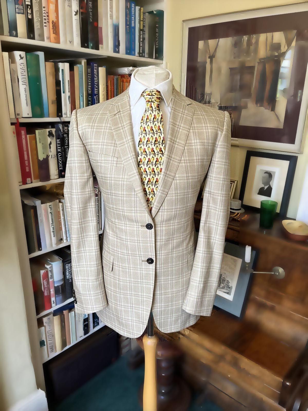 Gieves & Hawkes beige check blazer