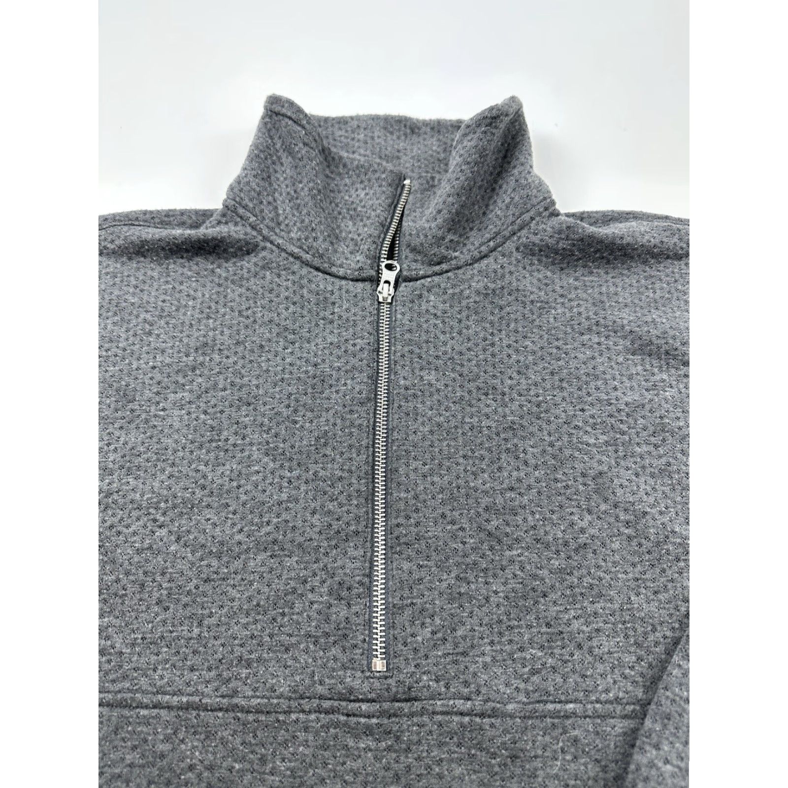 J.Crew J.Crew Sweatshirt Womens XS Gray 1/2 Zip Terry Pointelle Pullover Size XS / US 0-2 / IT 36-38 - 3 Thumbnail