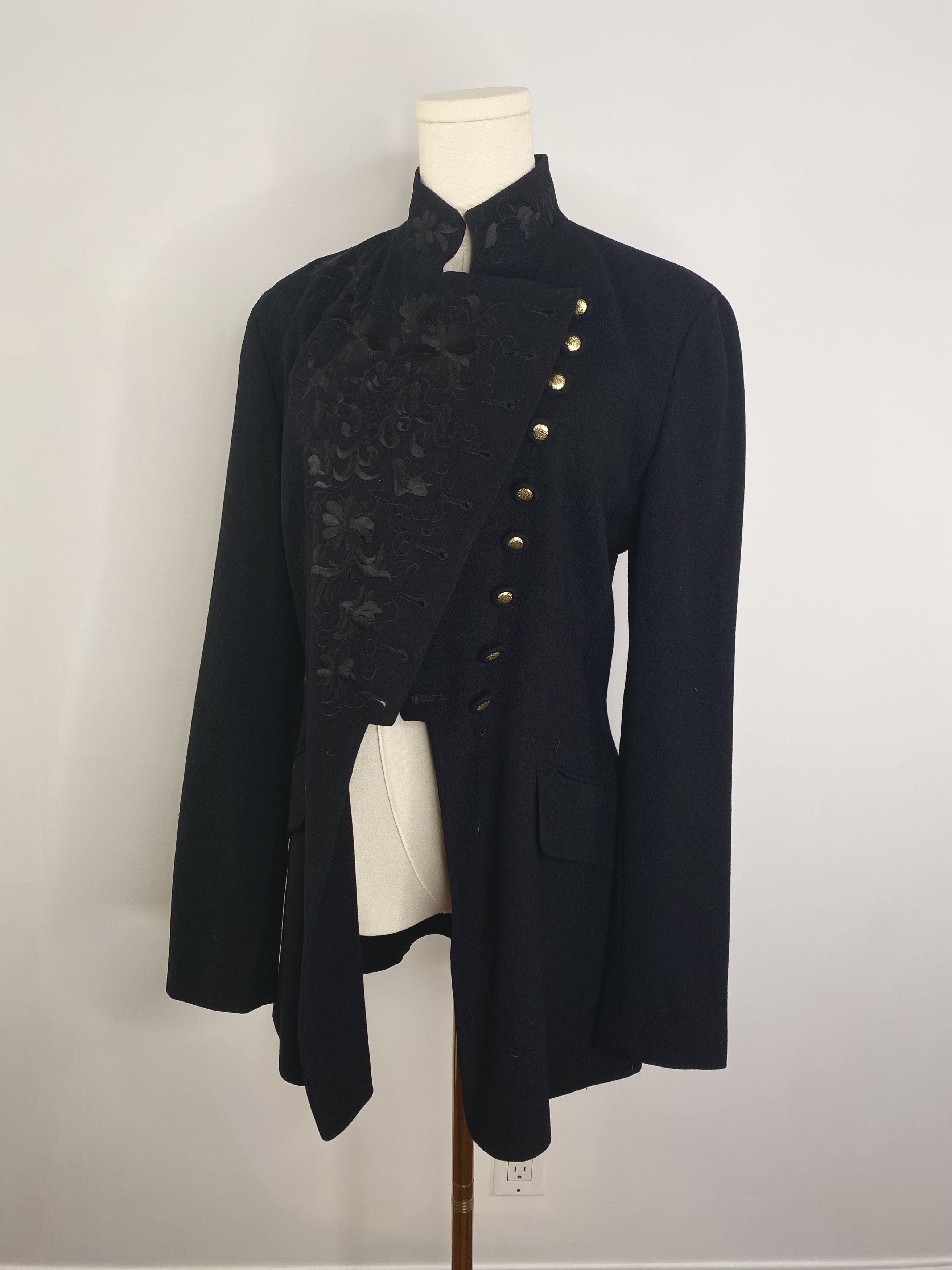 Designer Black & Gold Military Tailor Jacket - Jessica Size L / US 10 / IT 46 - 4 Thumbnail