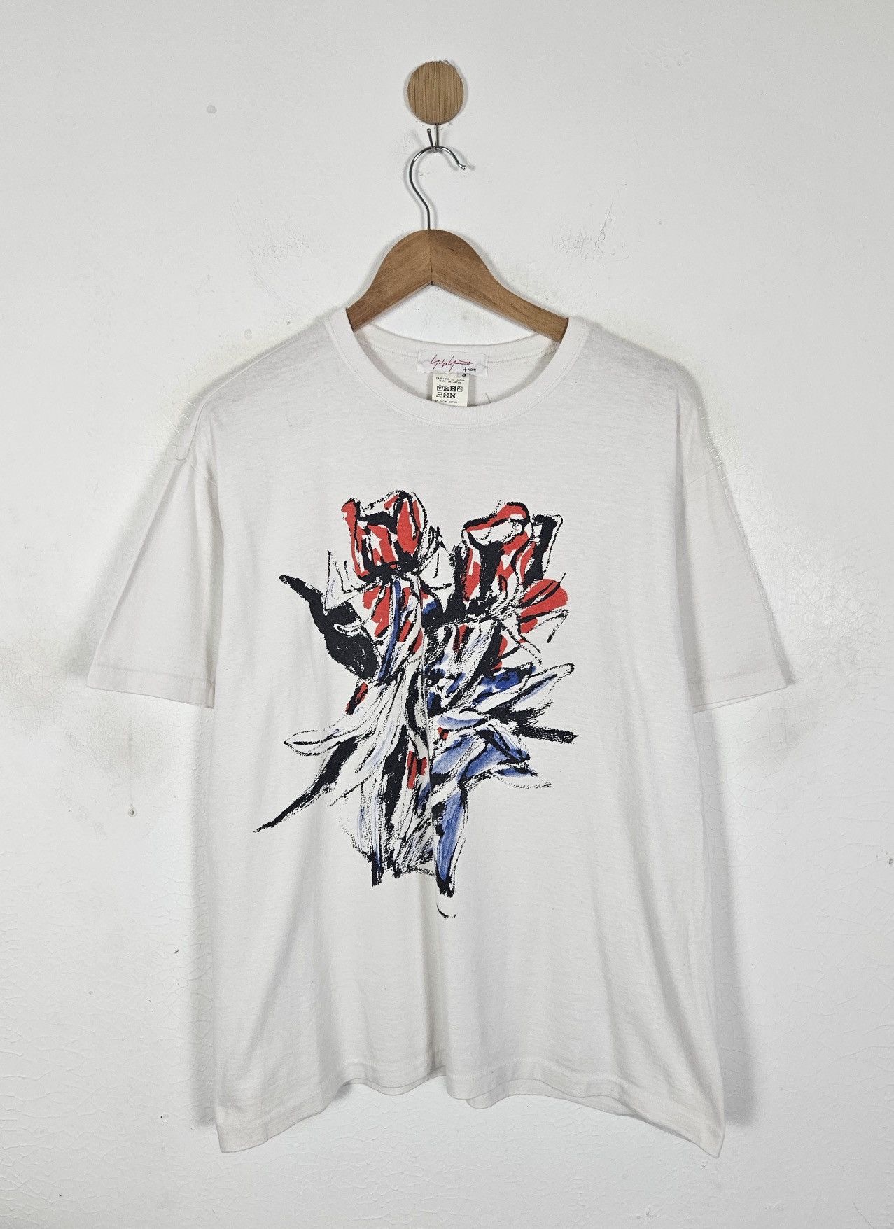 Yohji Yamamoto YOHJIYAMAMOTO+NOIR abstract flower print Tee shirt Size US L / EU 52-54 / 3 - 1 Thumbnail