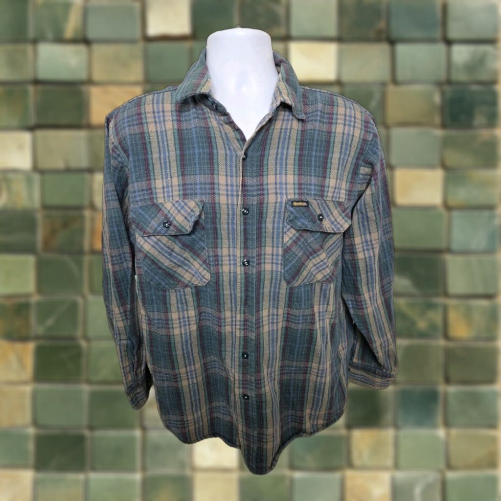 Vintage VINTAGE OshKosh B'Gosh Flannel Shirt Mens Large Blue Heavy Button Up Long Sleeve Size US L / EU 52-54 / 3 - 1 Thumbnail