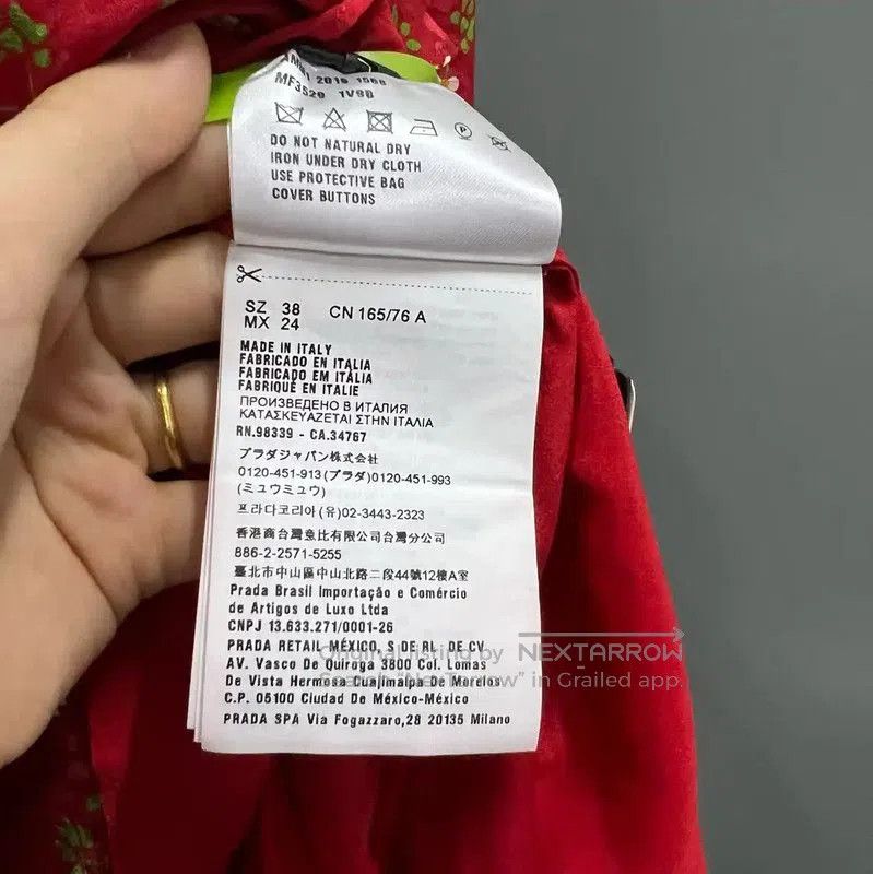 Miu Miu Miu Miu Summer Red Cotton Long Sleeve Dress . Size XXS / US 00 / IT 34 - 4 Thumbnail