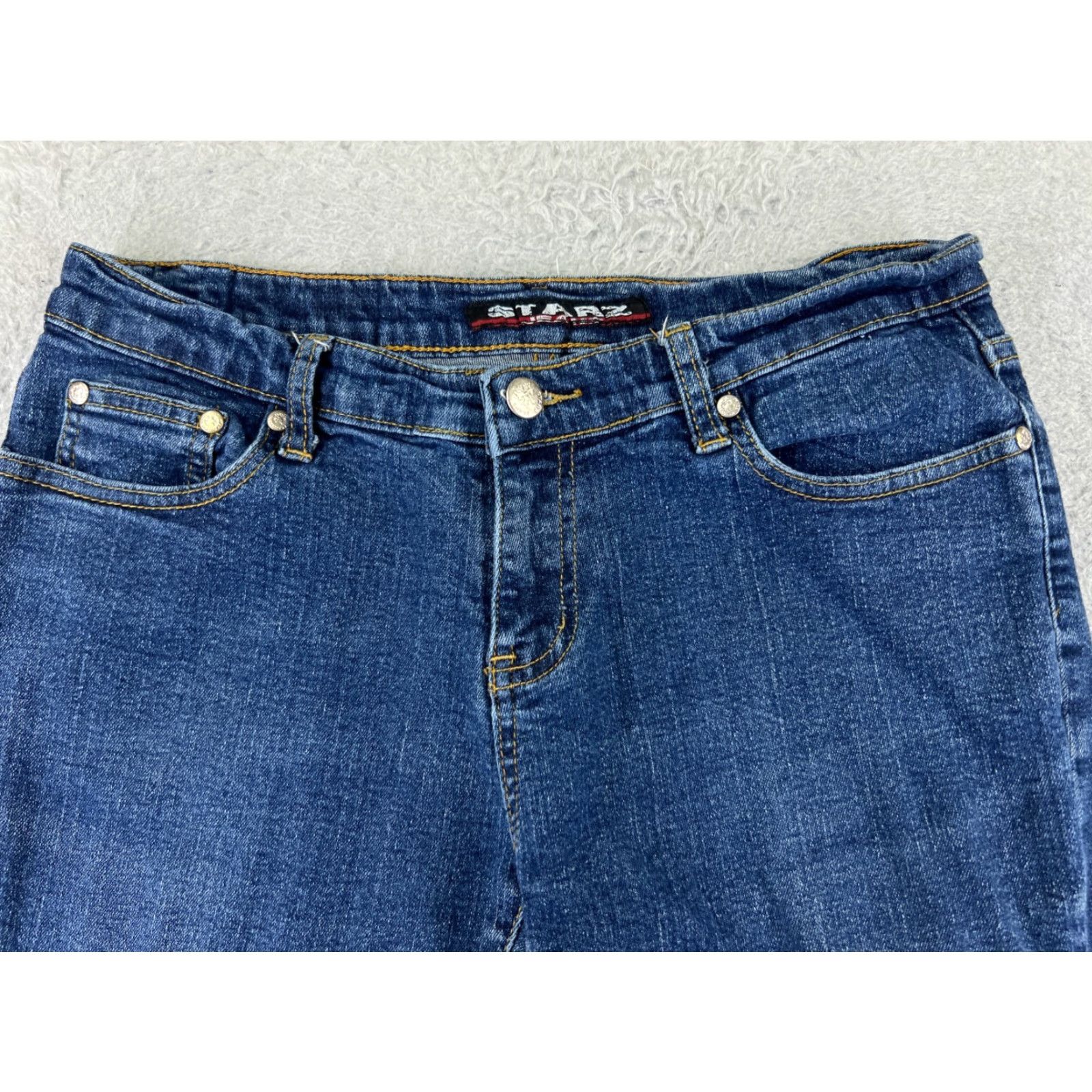 Denime Starz Women's Denim Jeans 9 Low Rise Straight Fit Embroidered Blue Cotton Casual Pants Size 30" / US 8 / IT 44 - 4 Thumbnail