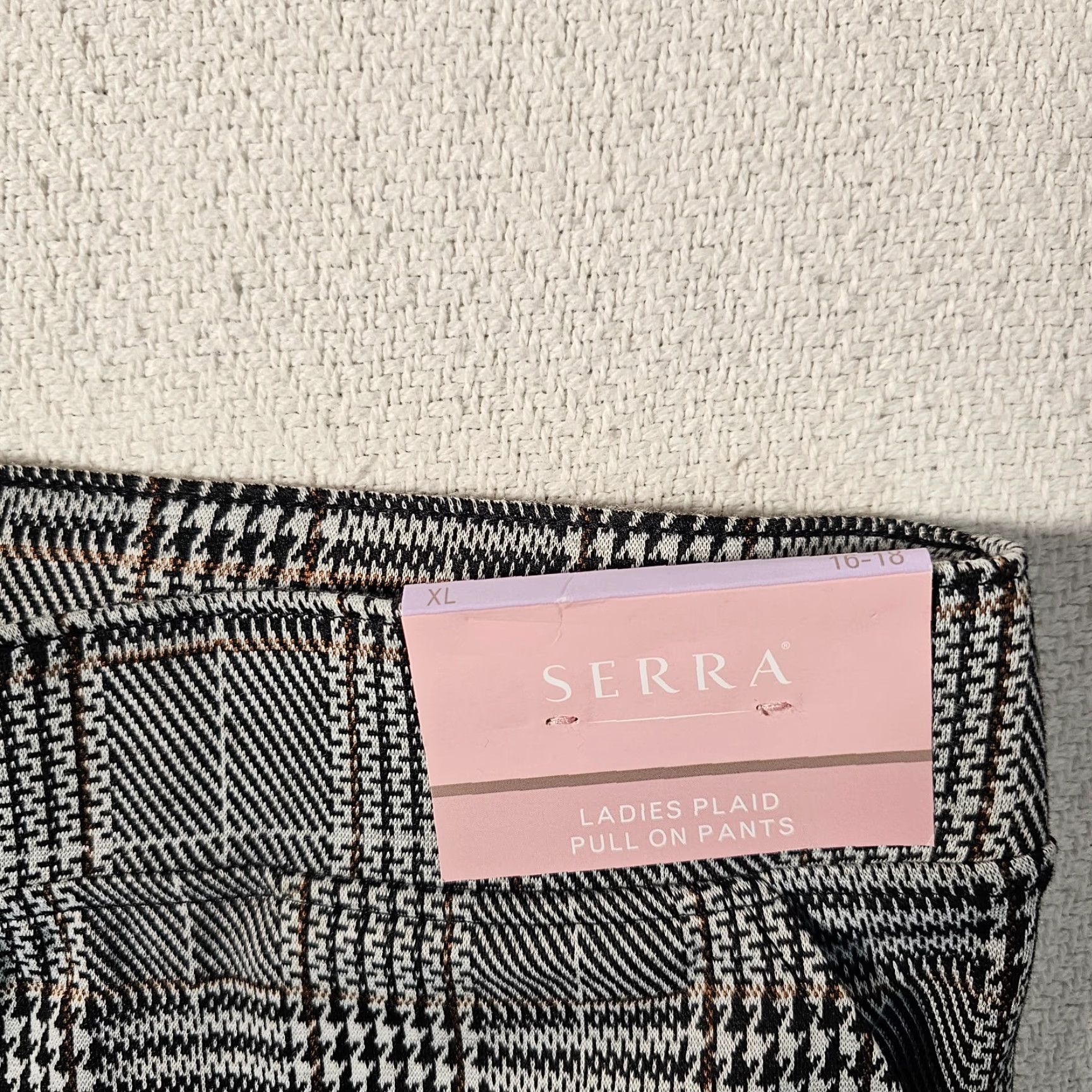 Vintage Serra Women's Pants XL Black Plaid Pull-On Straight Leg Ankle 25" Inseam Casual Size 40" / US 18 - 3 Thumbnail