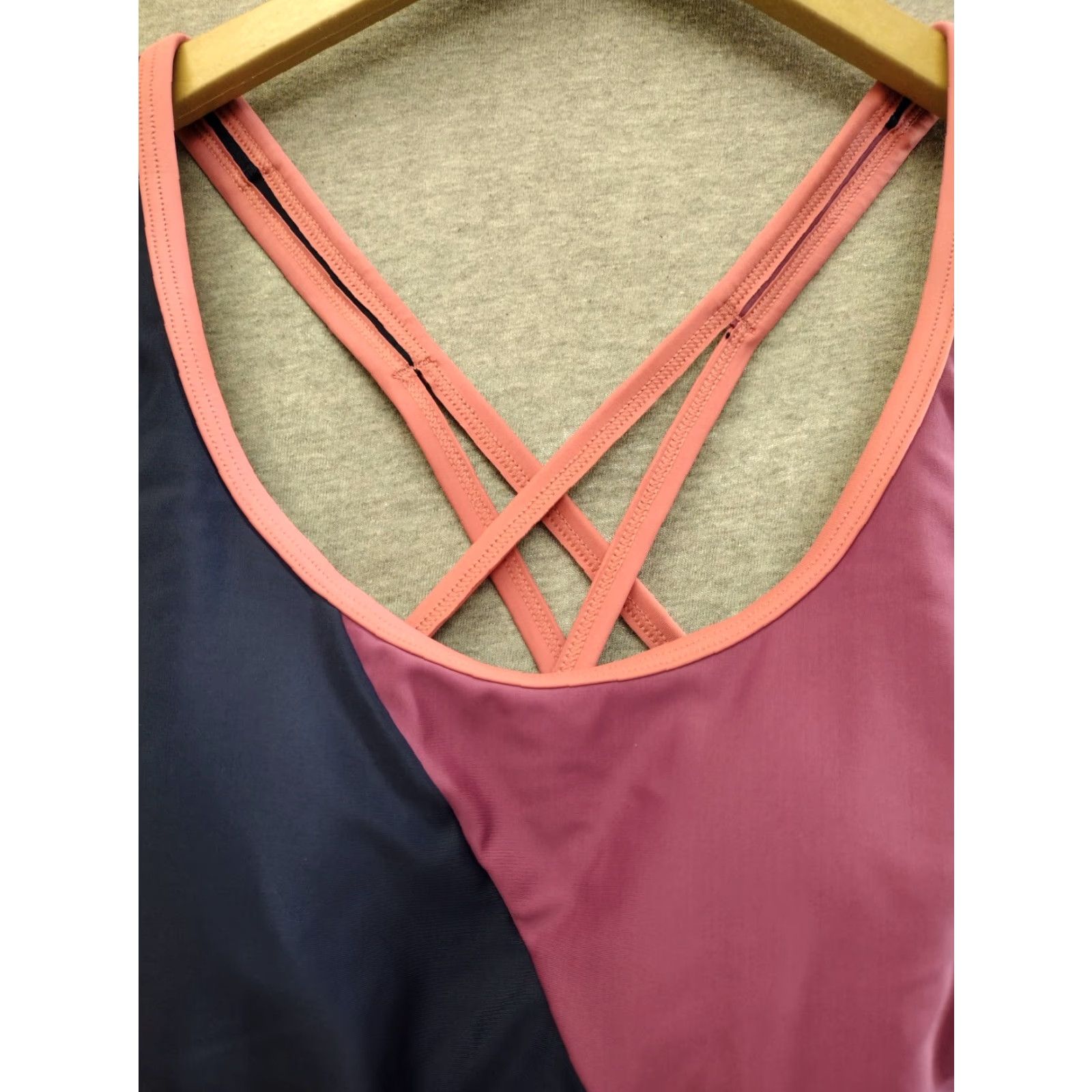 Vintage All In Motion Women's Navy/Pink One Piece Swimsuit Padded S Racerback Beachwear - Vintage? No, Regular Size S Size ONE SIZE - 3 Thumbnail