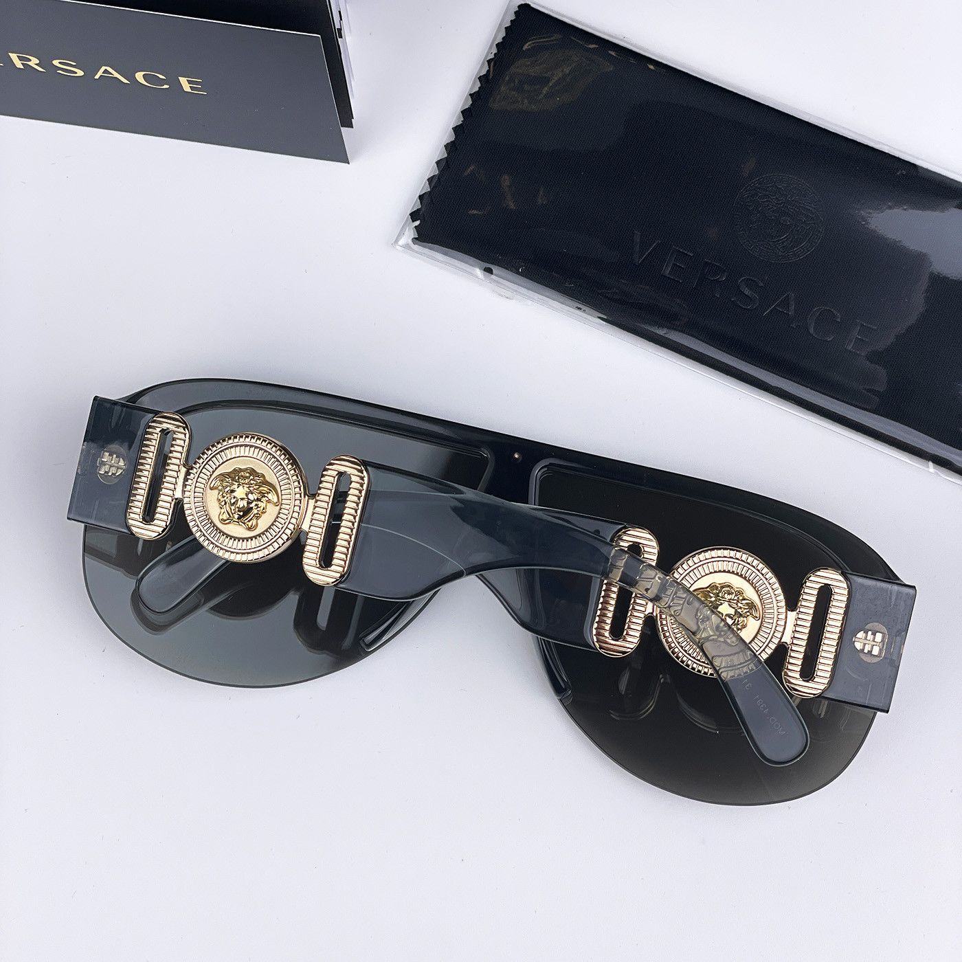 Versace NEW Versace VE4391 311/6G Mirrored Shield Men Sunglasses Size ONE SIZE - 9 Thumbnail