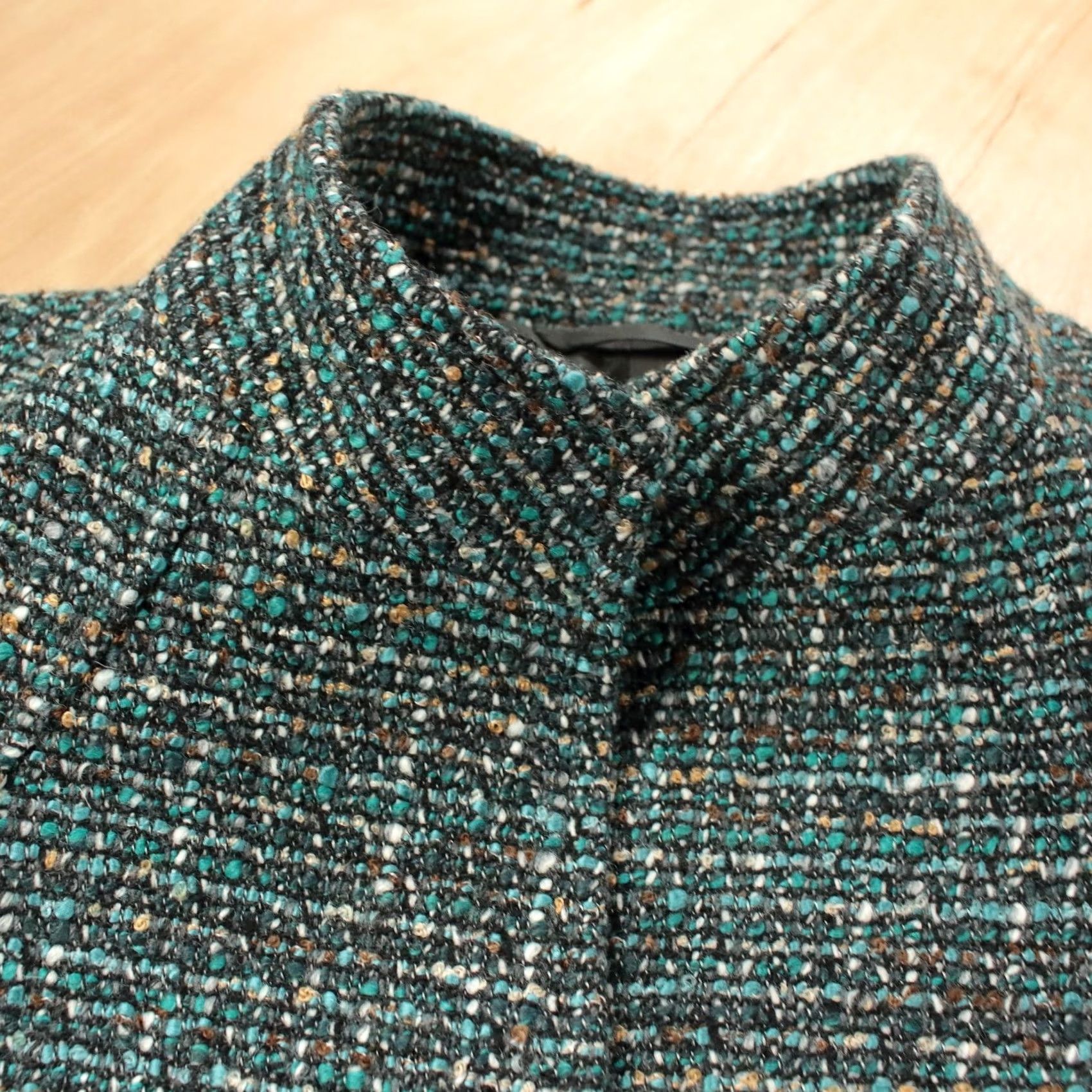 Zanella ZANELLA Italy Women multicolor chunky tweed acrylic blend knit fitted blazer jacket sz 2 Size XS / US 0-2 / IT 36-38 - 4 Thumbnail