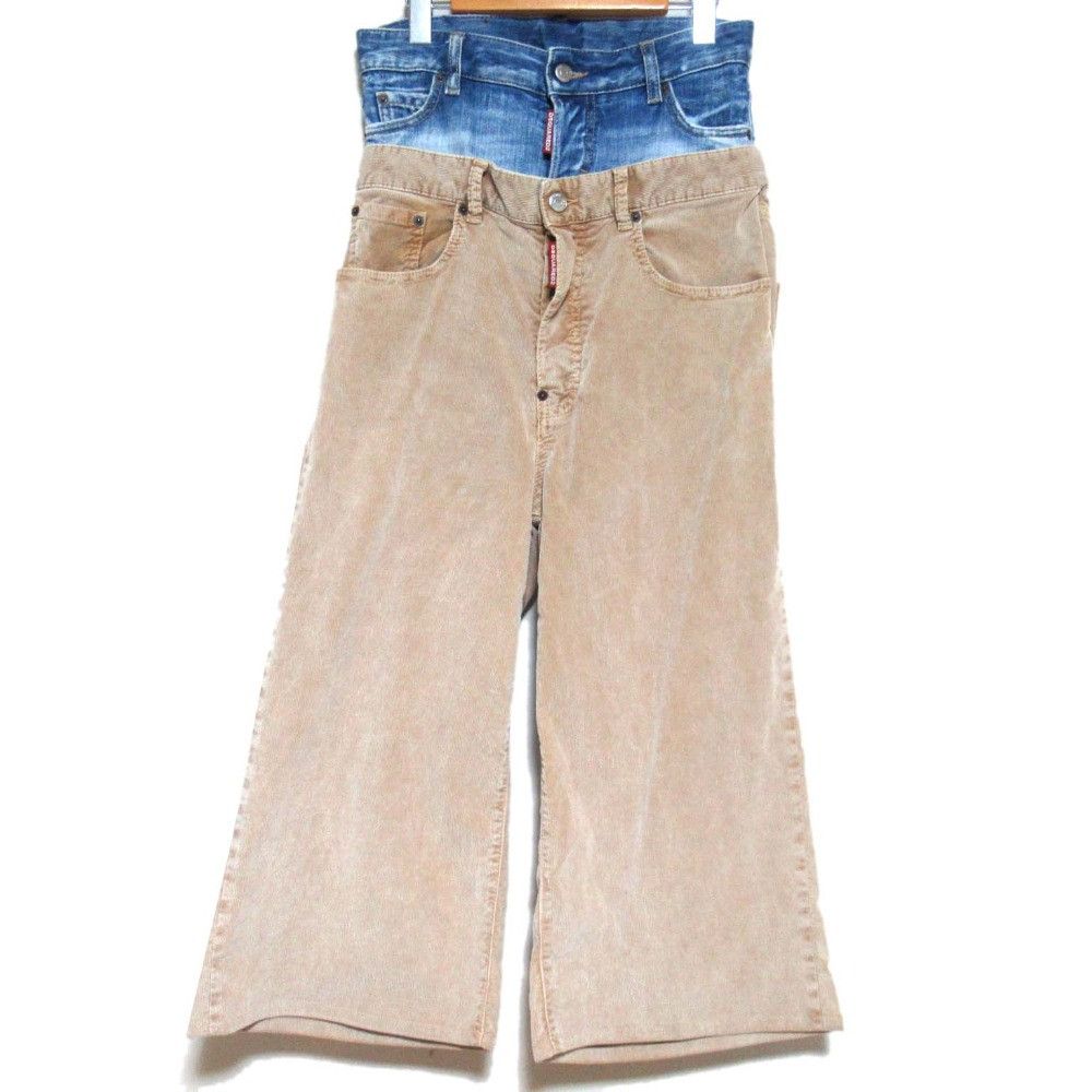 Dsquared2 Dsquared2 DSQUARED2 Twin Pack Jean Layered Denim Corduroy Pants Textile Jeans S72LB0678 DUTY FREE for USA Size ONE SIZE - 1 Thumbnail
