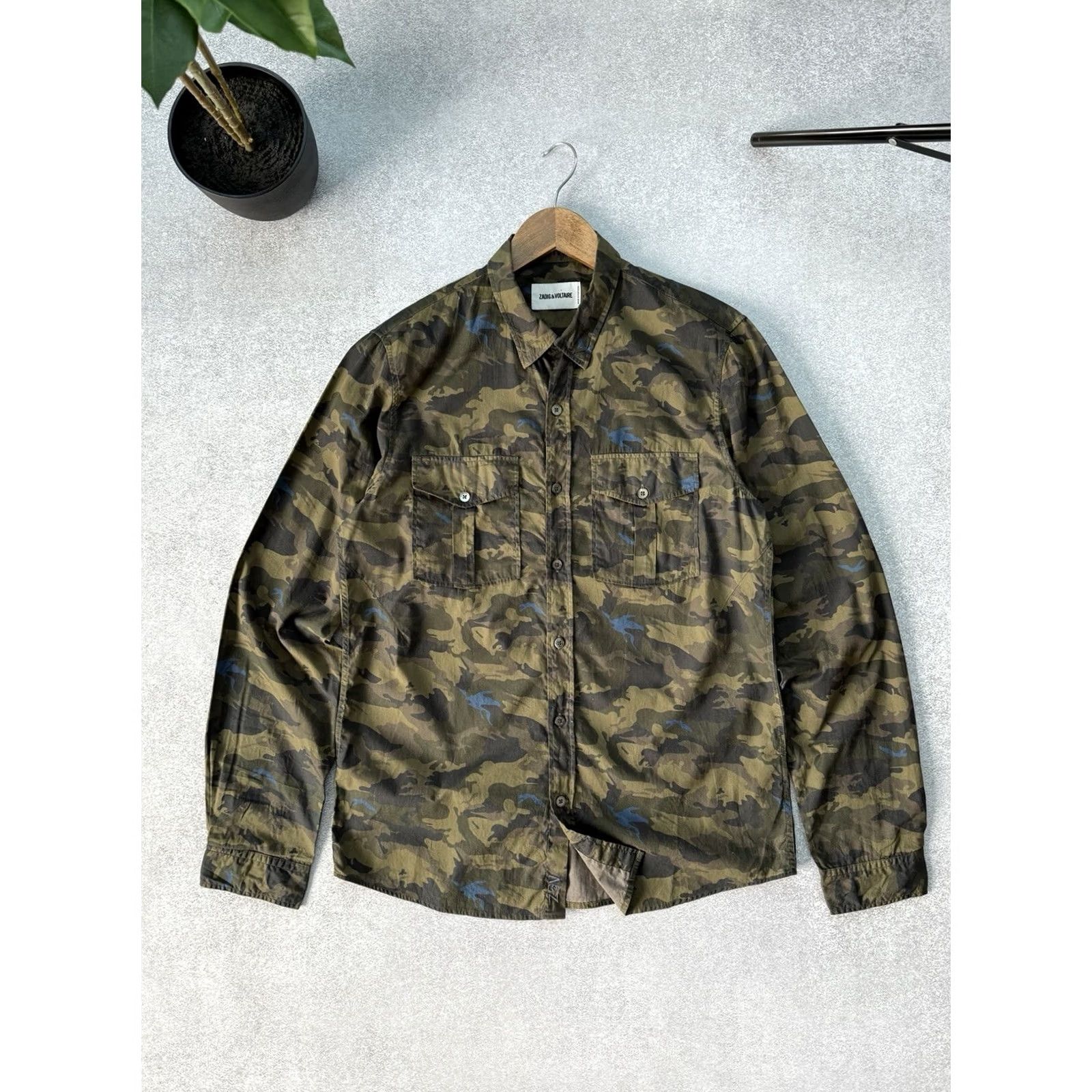 Zadig & Voltaire Zadig & Voltaire Camouflage Button Up Shirt Slim Fit Men’s Archive Size M-L Size US L / EU 52-54 / 3 - 2 Thumbnail