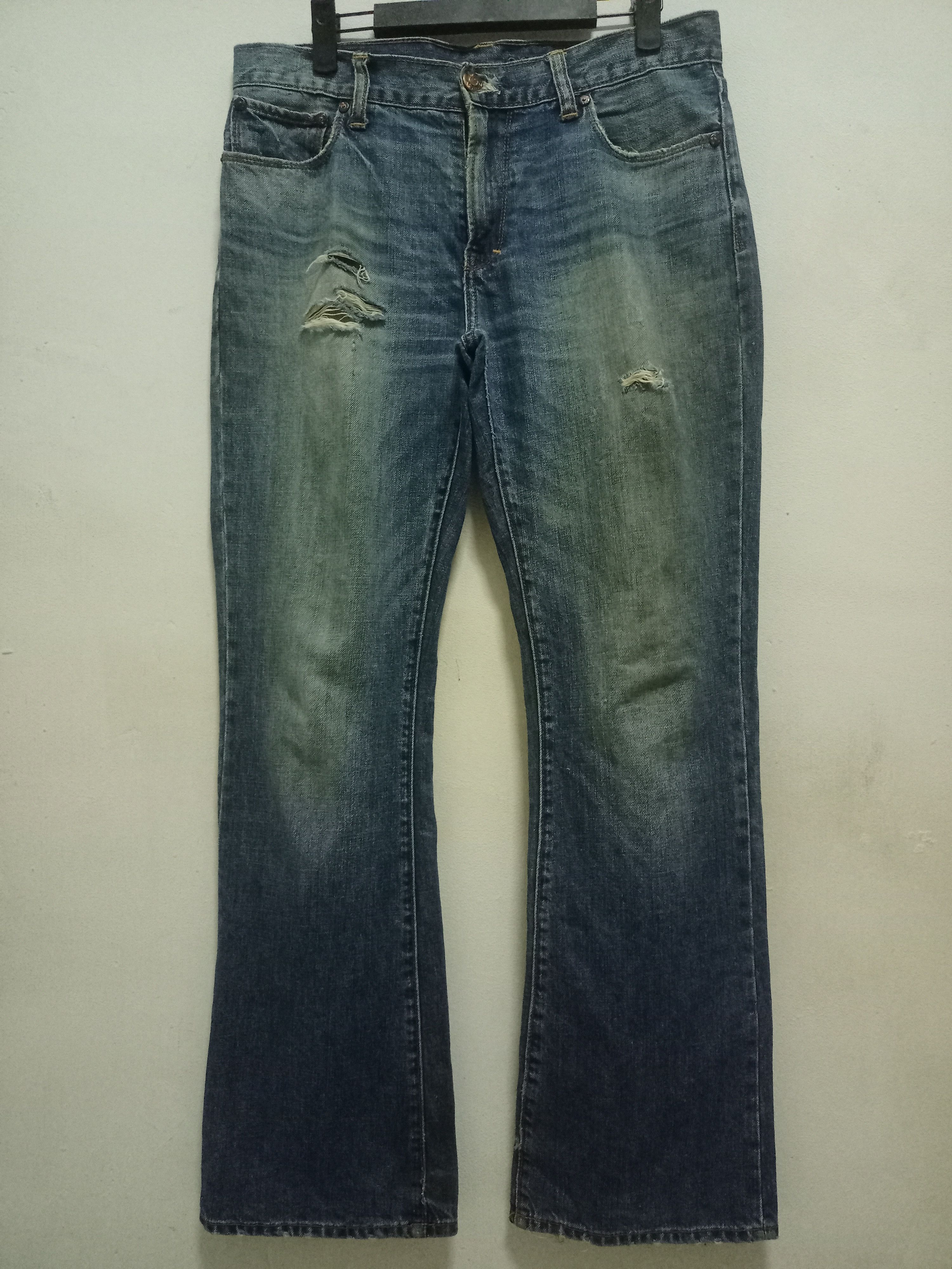 Gap Vintage Gap Premium Mud Wash Flares Style Distressed Jeans Size US 32 / EU 48 - 1 Thumbnail