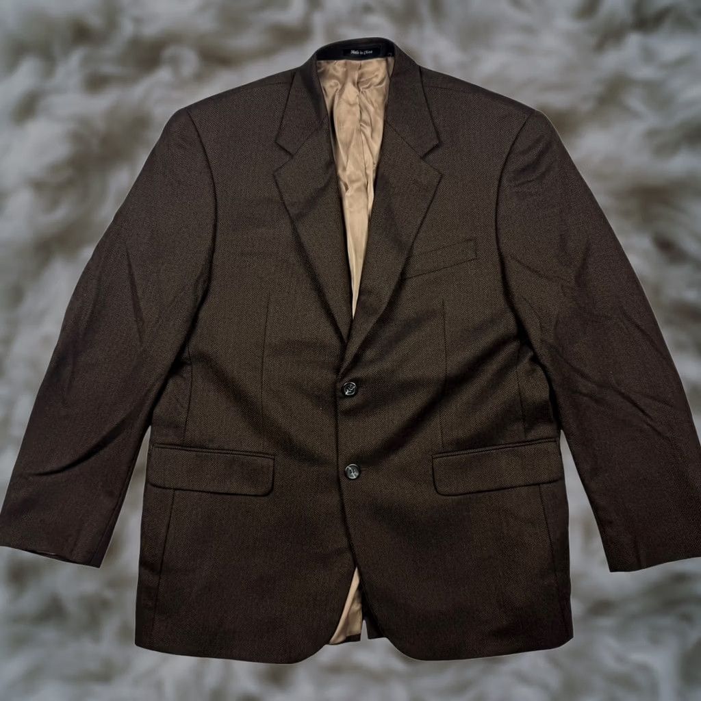 Ralph Lauren Ralph Lauren Blazer Men's Brown Herringbone Wool 2-Button 42R Size 42R - 1 Thumbnail