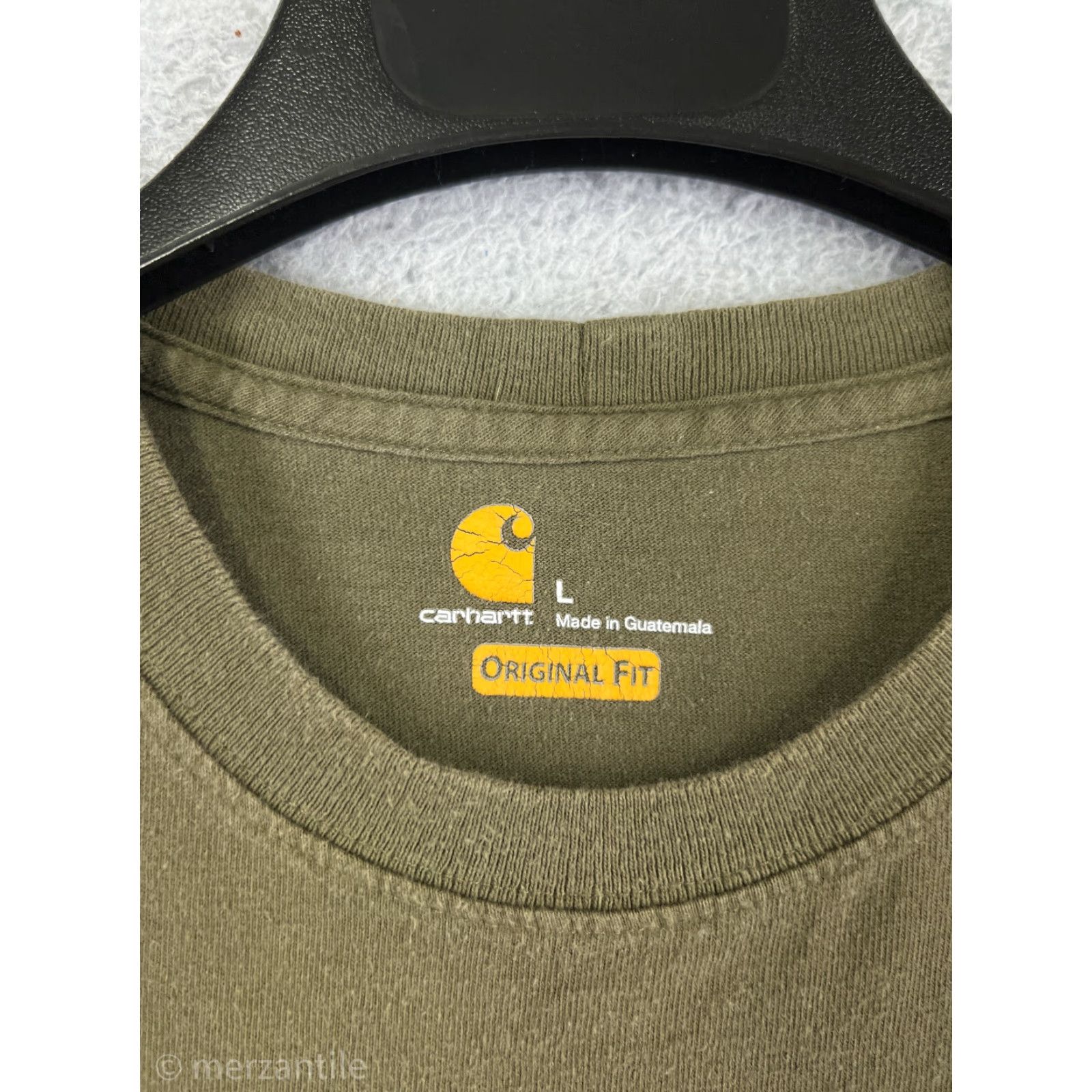 Carhartt Carhartt Shirt Mens Large Green Short Sleeve Crew Neck Pocket 100% Cotton K87 - Workwear T-Shirt, Vintage-Style Details Size US L / EU 52-54 / 3 - 3 Thumbnail