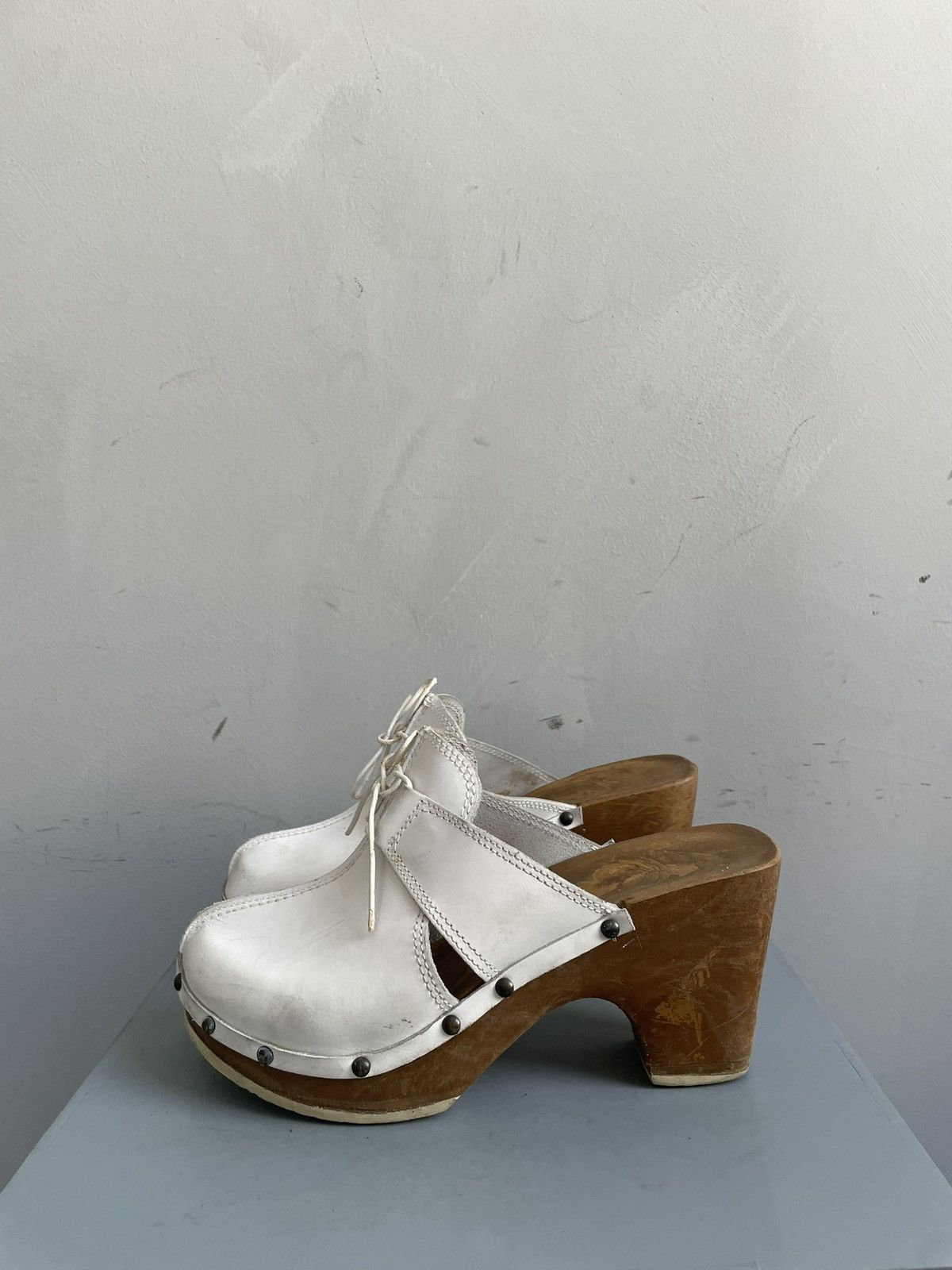 Other Vintage western mules heel clogs wooden guidi style y2k Size US 8 / IT 38 - 3 Thumbnail
