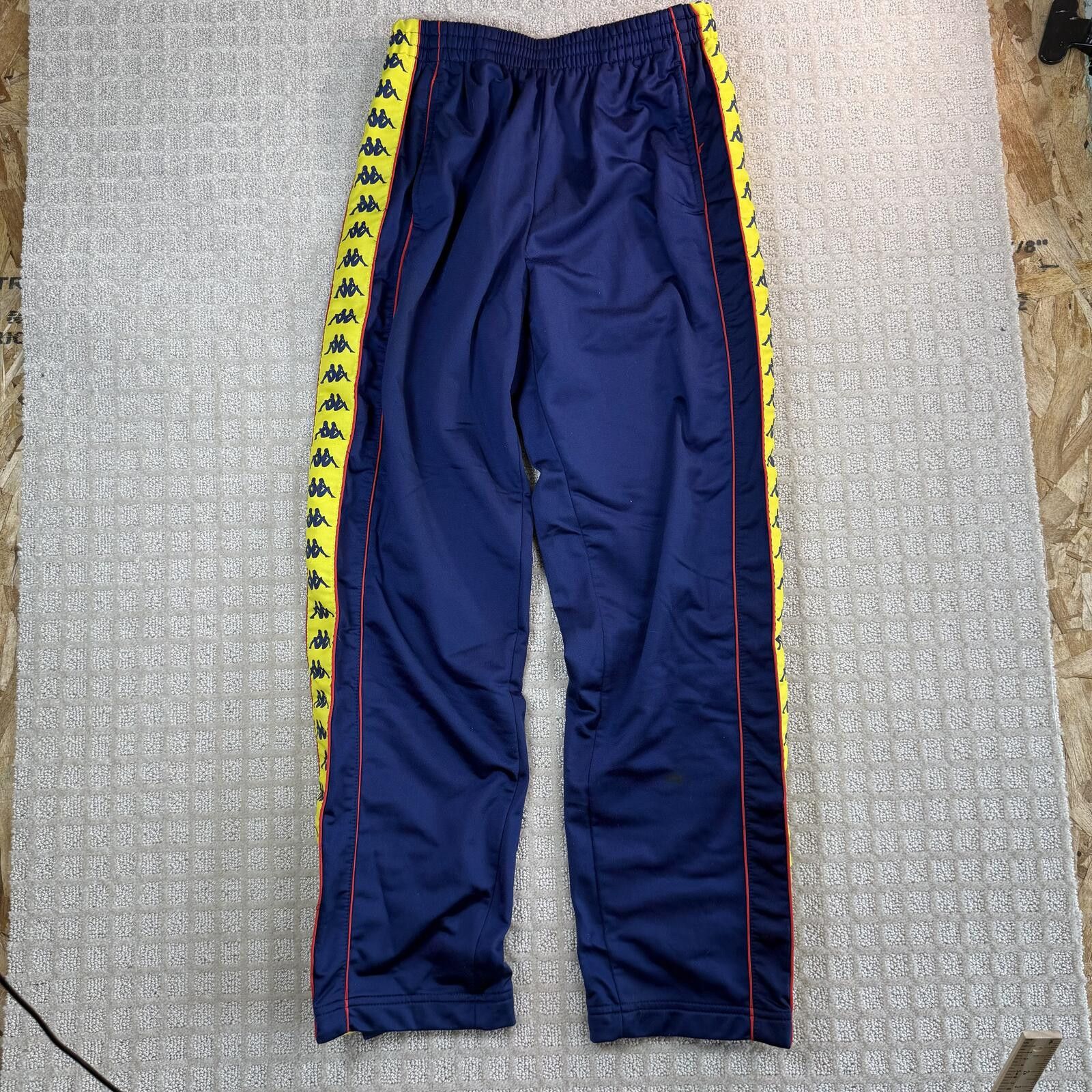 Kappa vintage kappa track pants navy yellow tape y2k m Size US 32 / EU 48 - 1 Thumbnail